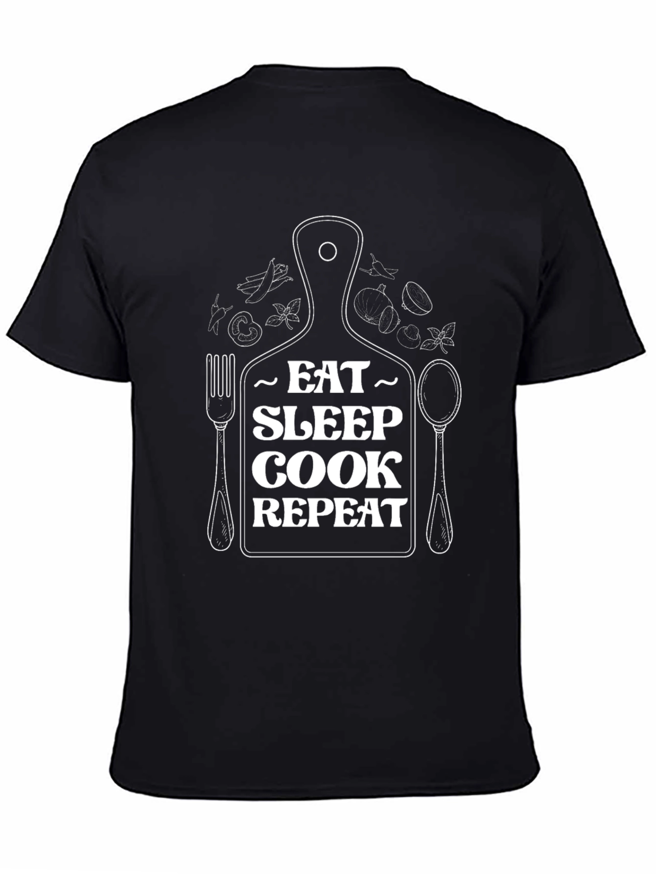 Eat Sleep Cook Repeat Graphic T-Shirt - Chef Gift
