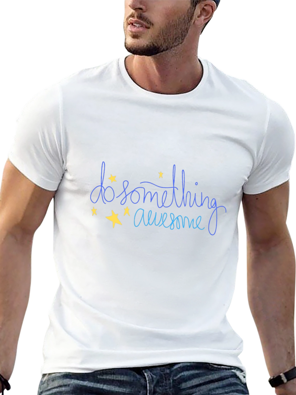 Do Something Awesome Graphic Tee - Black Cotton T-Shirt