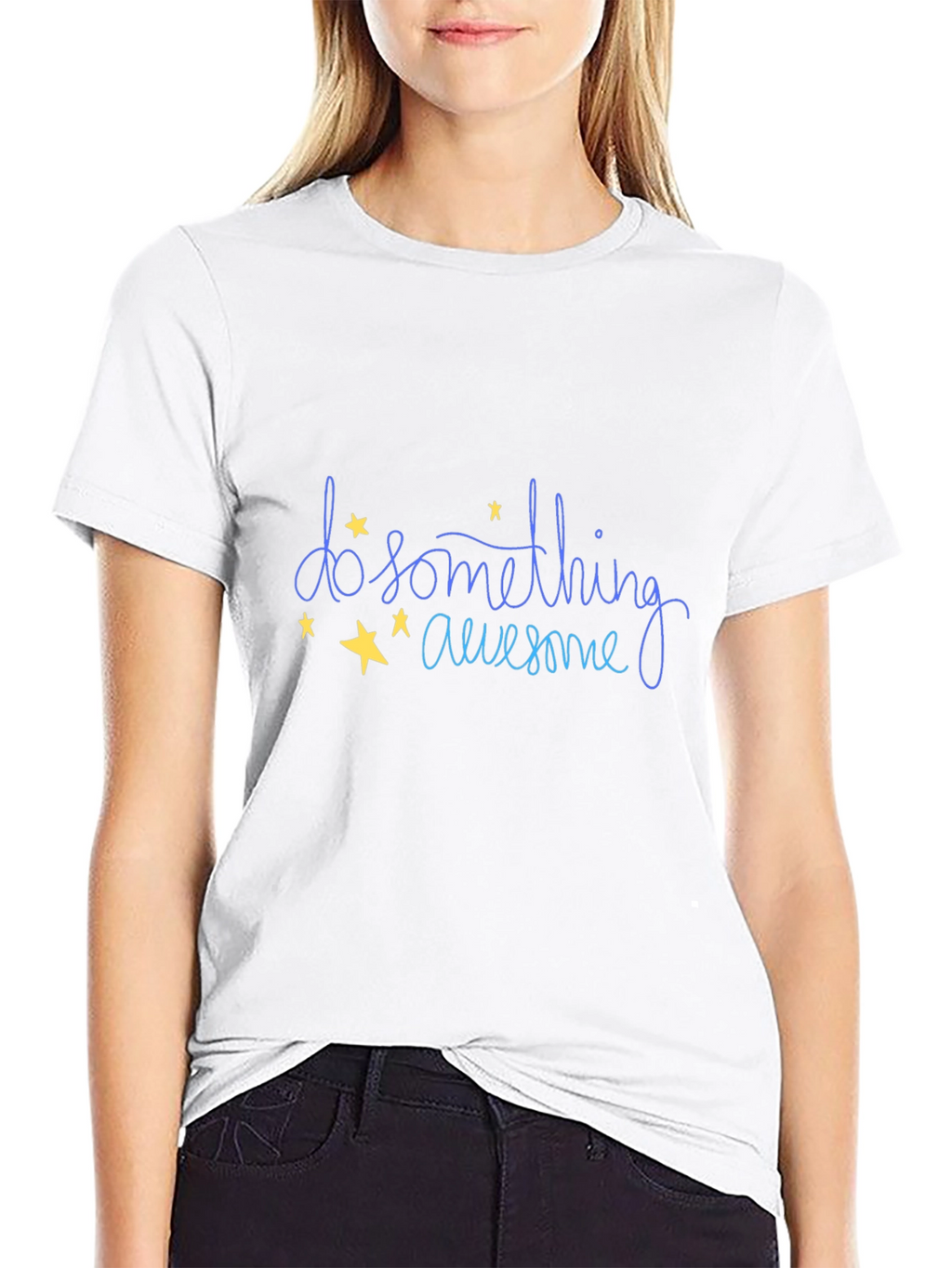 Do Something Awesome Graphic Tee - Black Cotton T-Shirt