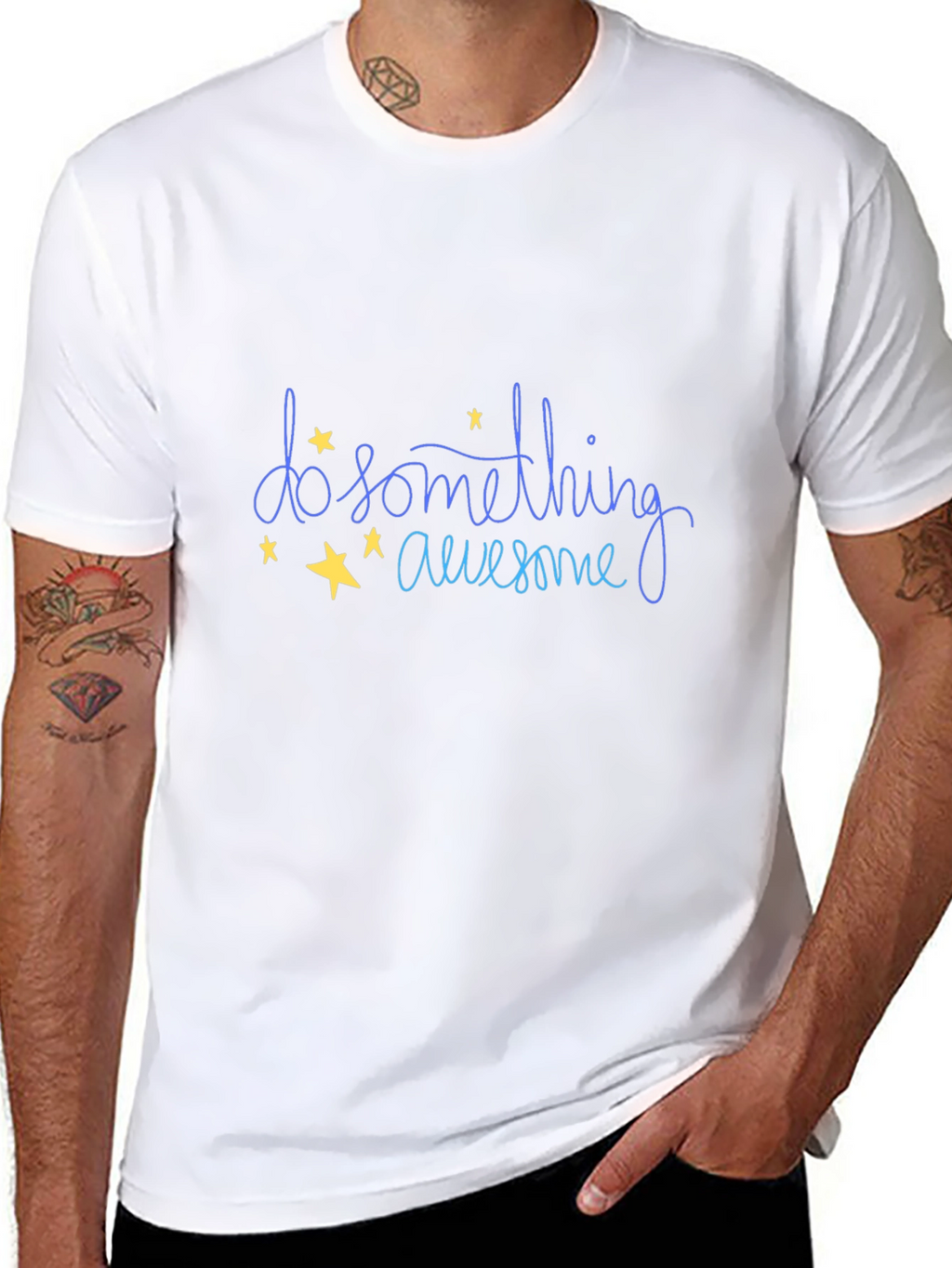 Do Something Awesome Graphic Tee - Black Cotton T-Shirt