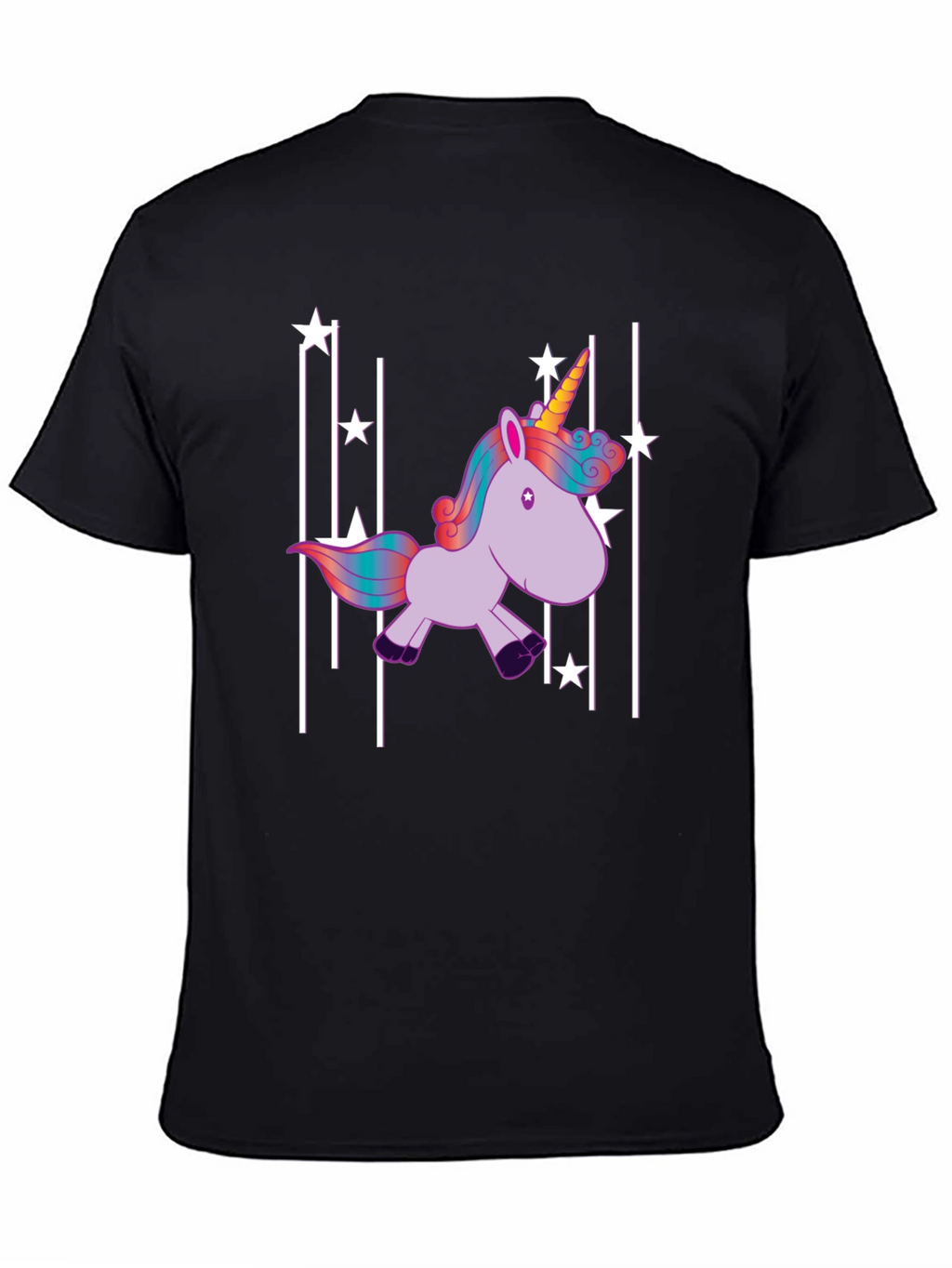 Unicorn Stars Black T-Shirt