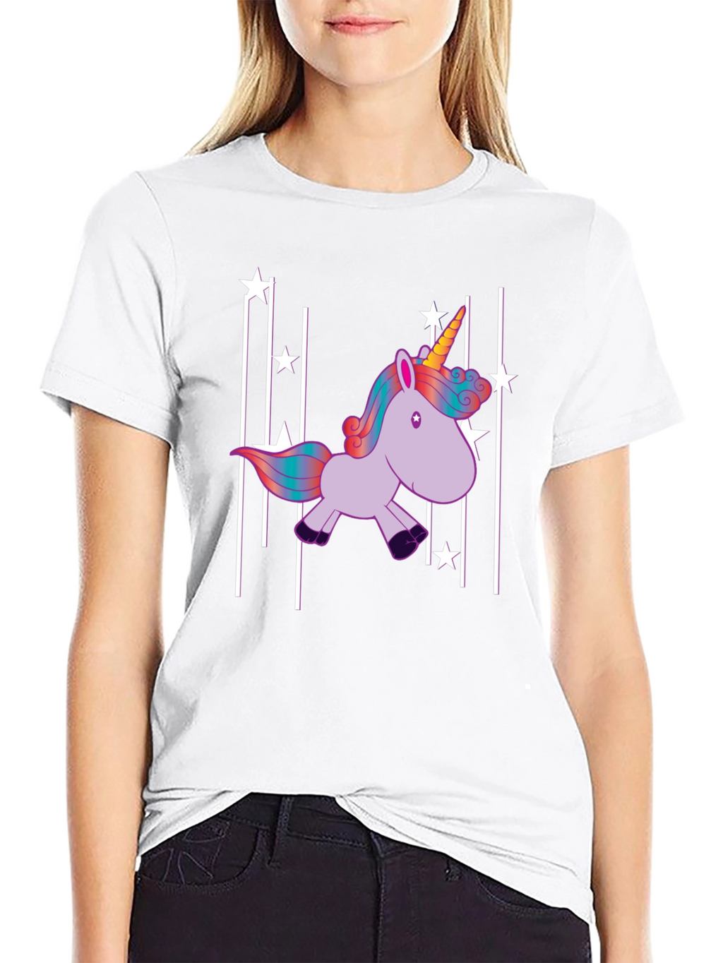 Unicorn Stars Black T-Shirt