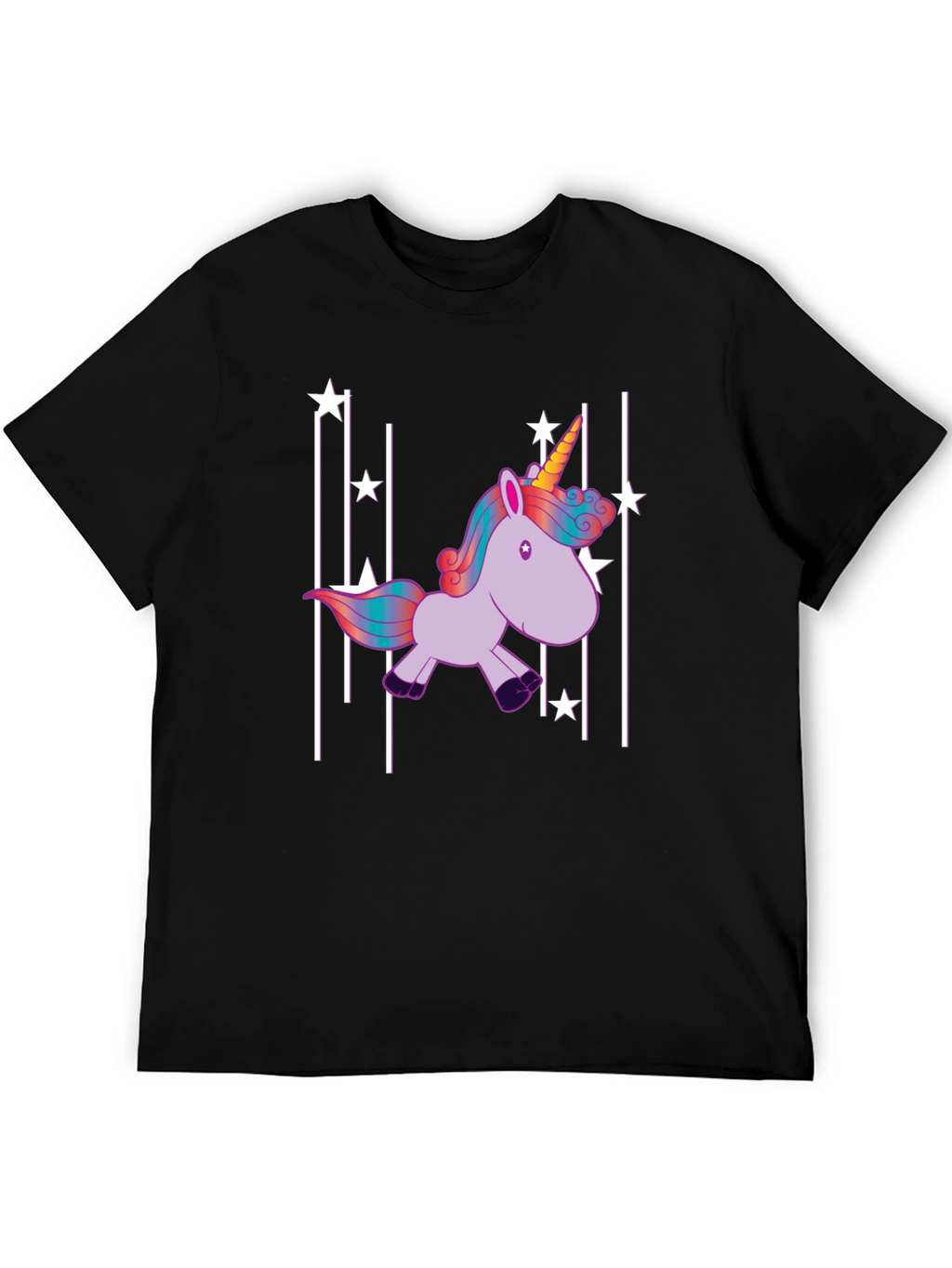 Unicorn Stars Black T-Shirt