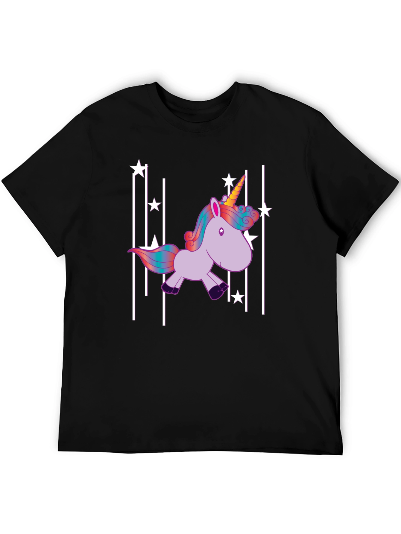 Unicorn Stars Black T-Shirt