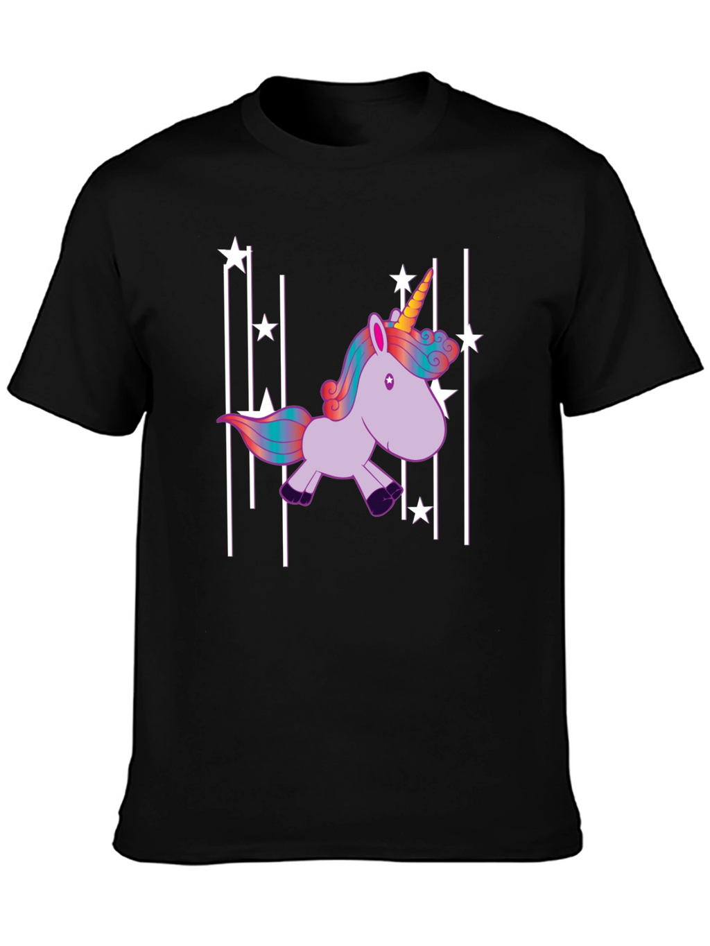 Unicorn Stars Black T-Shirt