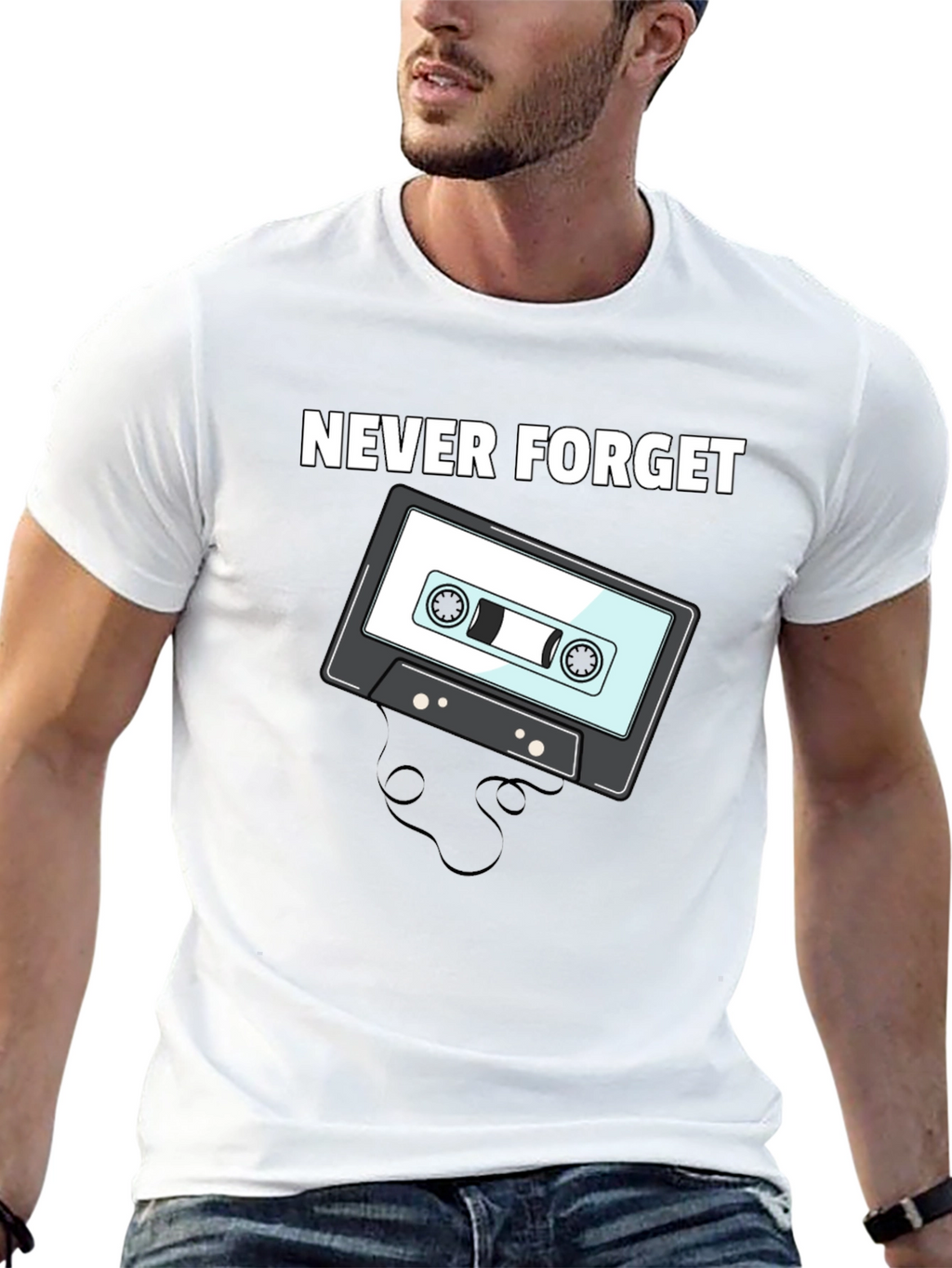 Retro Cassette Tape T-Shirt - Never Forget