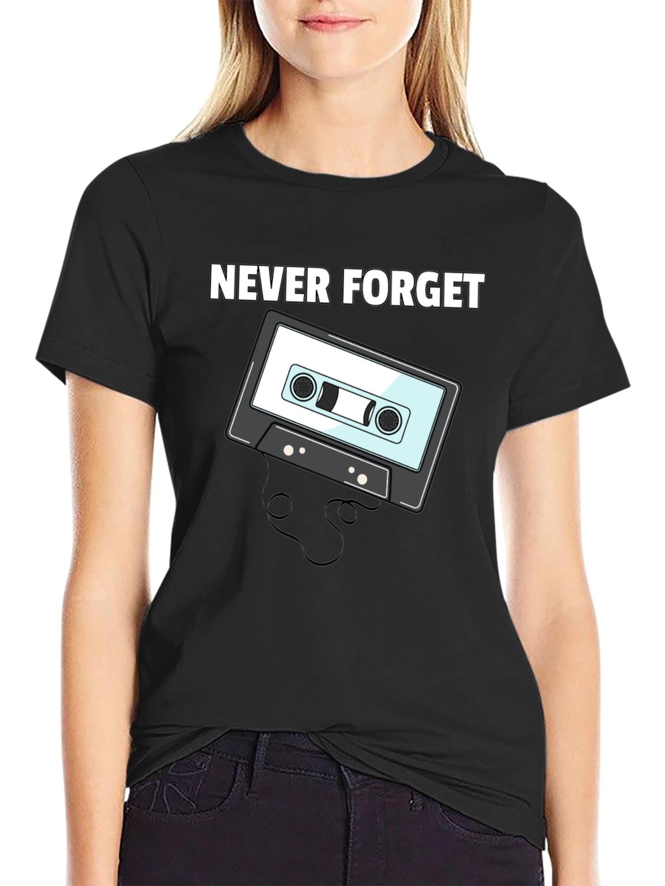 Retro Cassette Tape T-Shirt - Never Forget