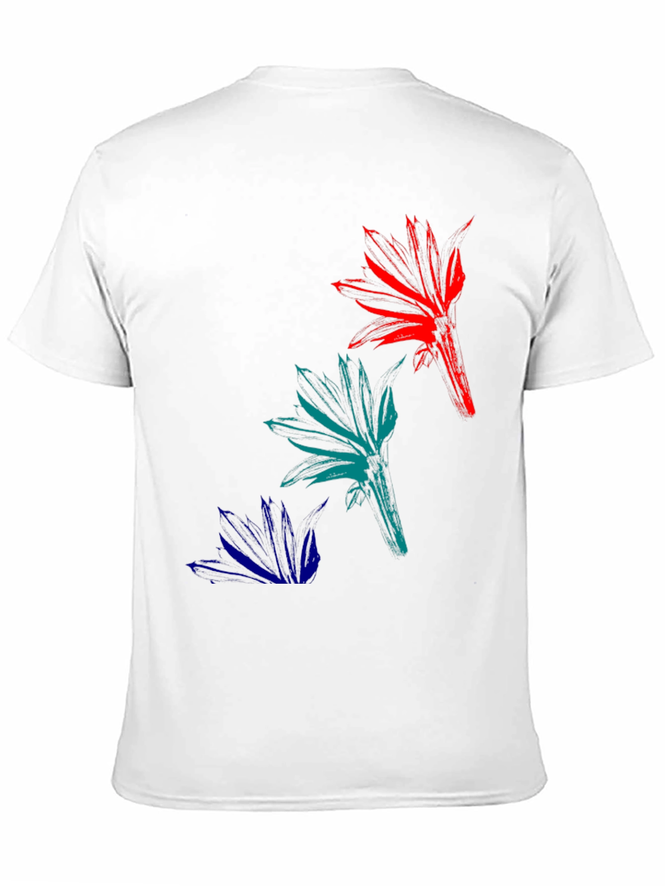 Abstract Floral Mens Black T-Shirt