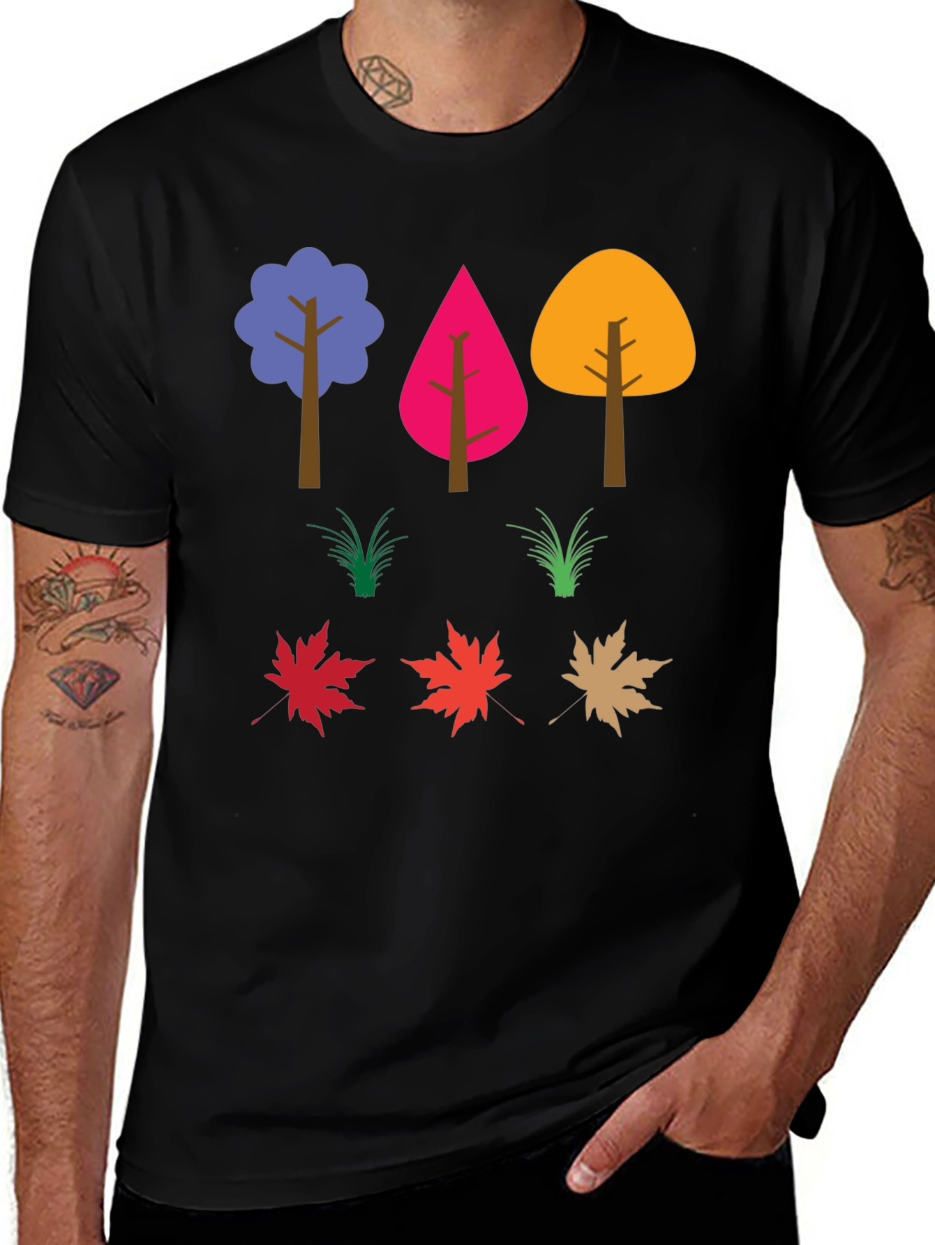Colorful Nature Trees & Leaves Graphic Tee