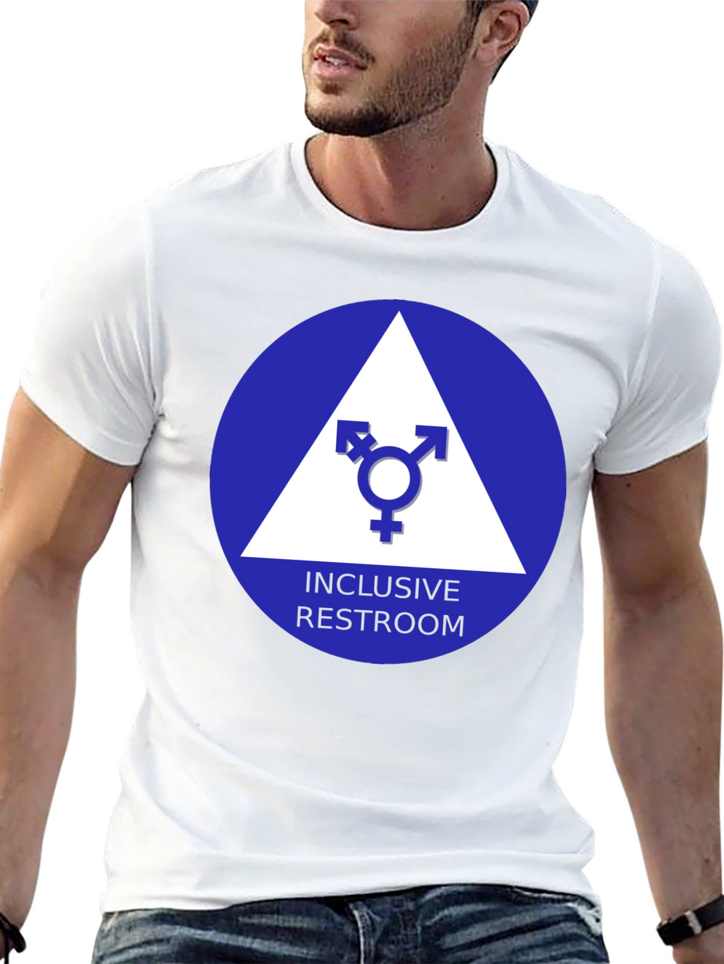 Inclusive Restroom T-Shirt - Unisex Symbol Design