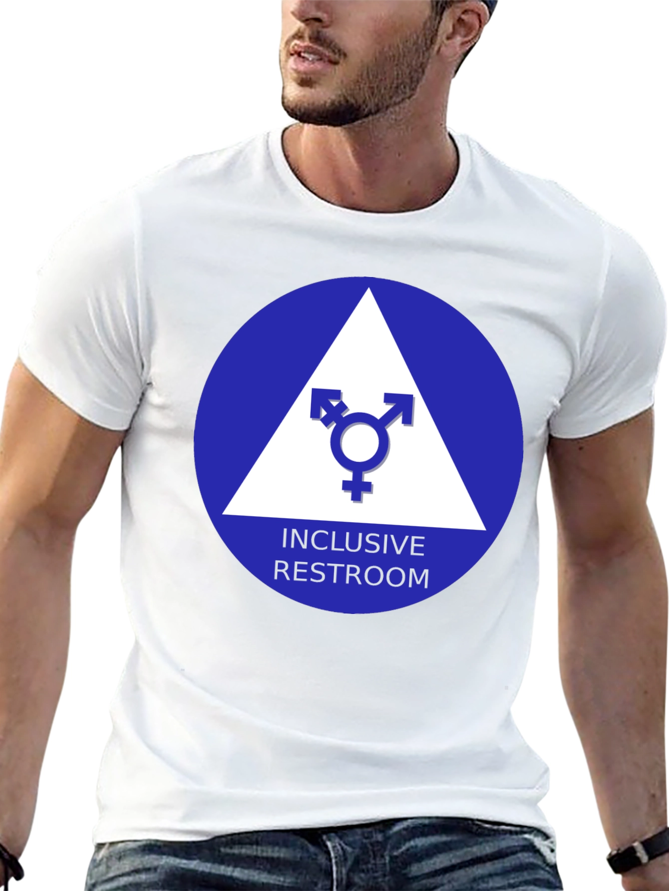 Inclusive Restroom T-Shirt - Unisex Symbol Design