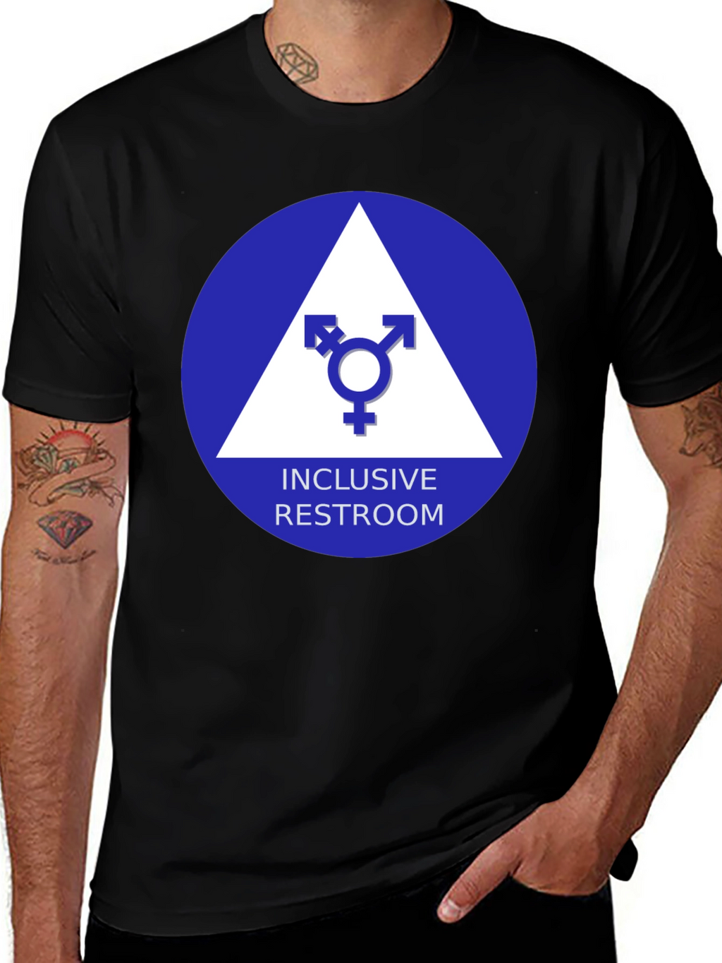 Inclusive Restroom T-Shirt - Unisex Symbol Design