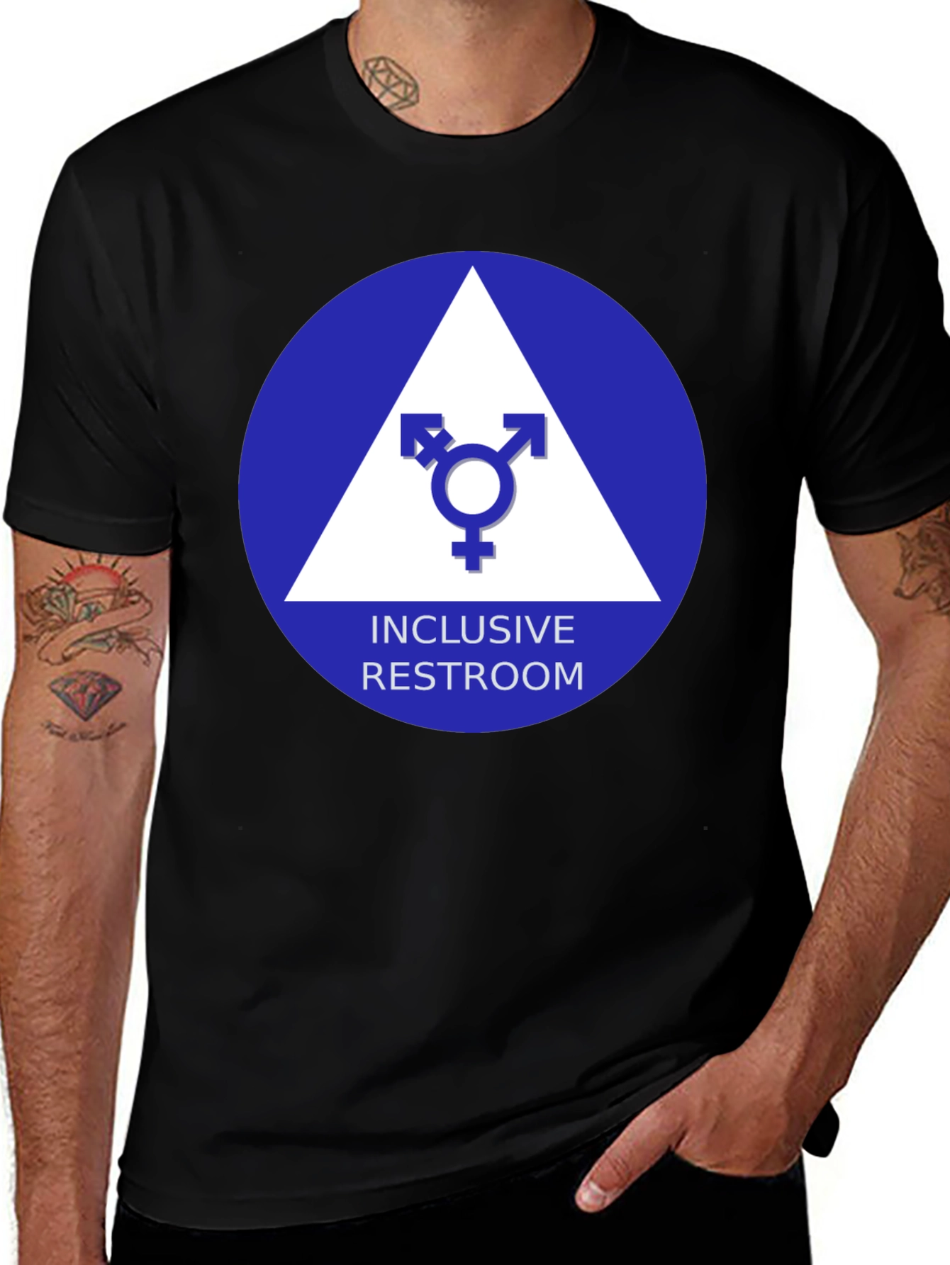 Inclusive Restroom T-Shirt - Unisex Symbol Design