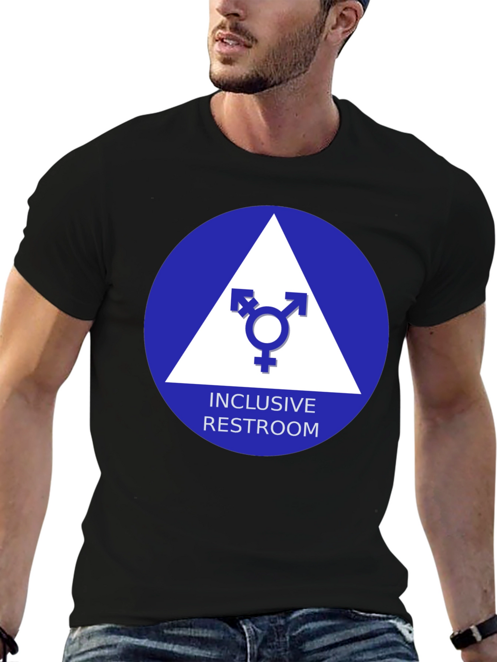 Inclusive Restroom T-Shirt - Unisex Symbol Design