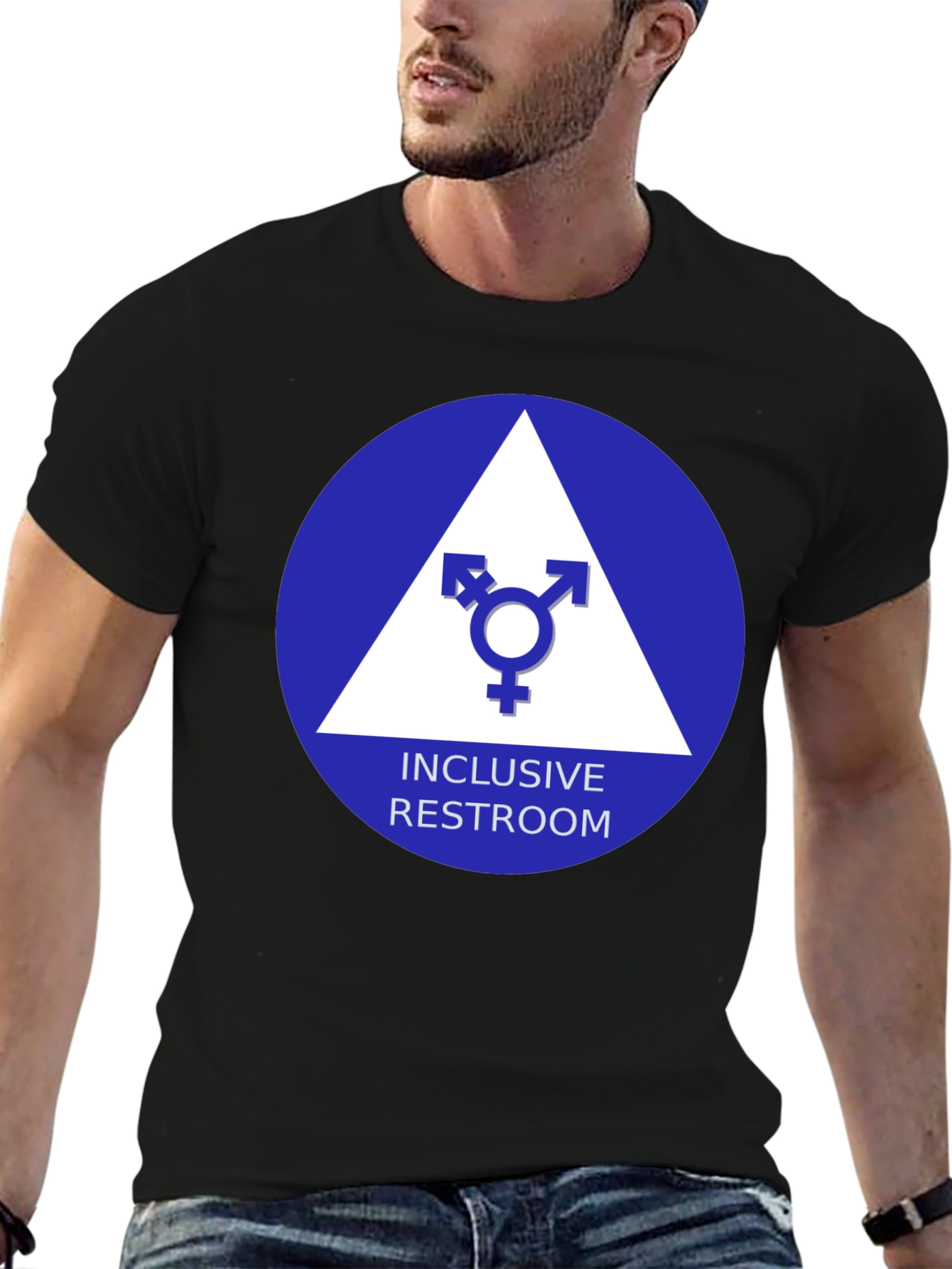 Inclusive Restroom T-Shirt - Unisex Symbol Design