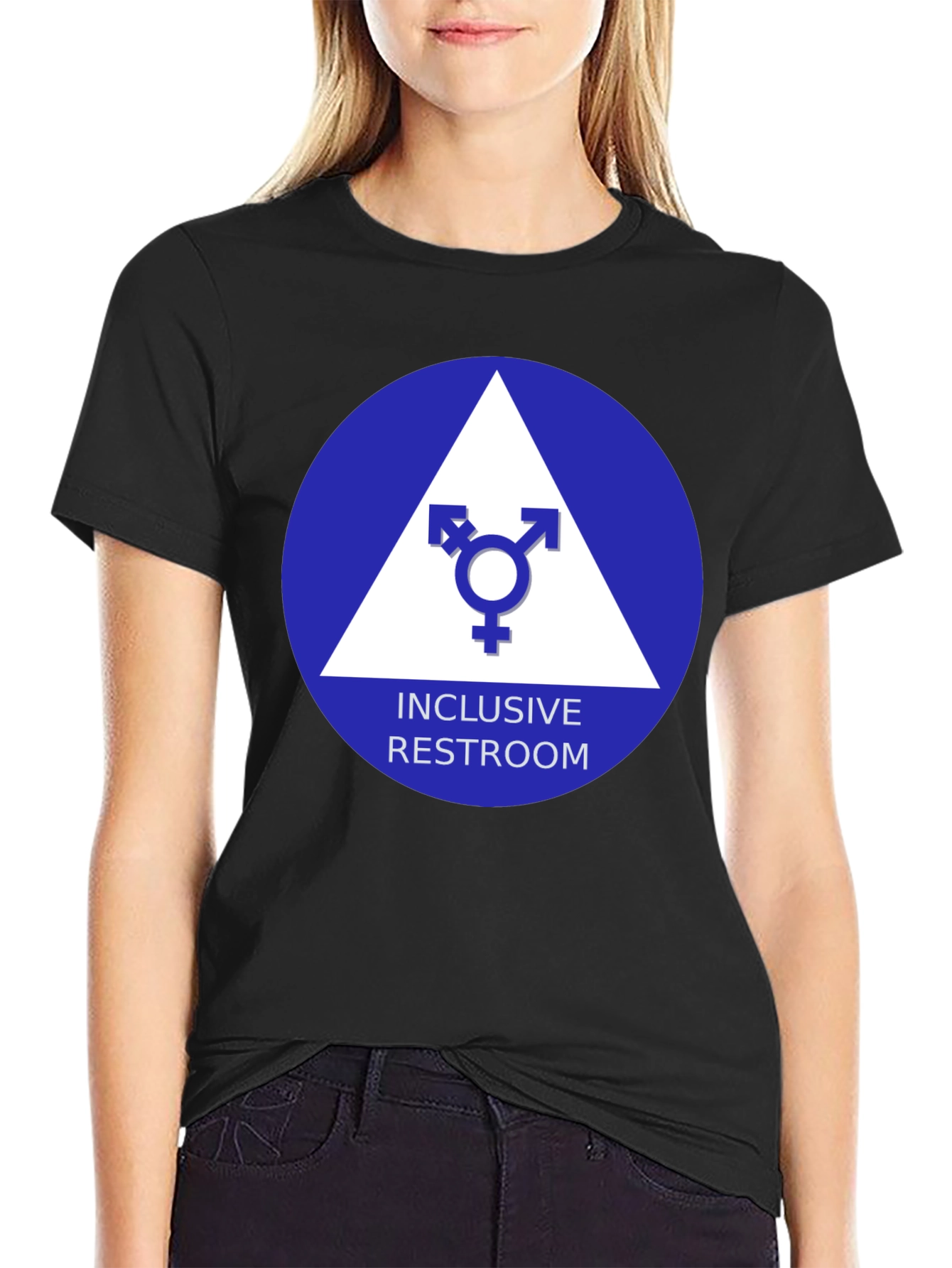 Inclusive Restroom T-Shirt - Unisex Symbol Design