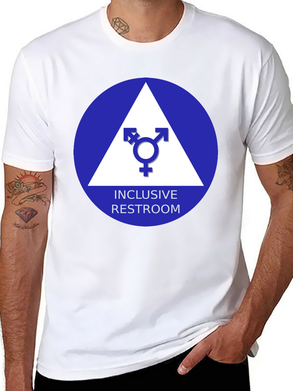 Inclusive Restroom T-Shirt - Unisex Symbol Design