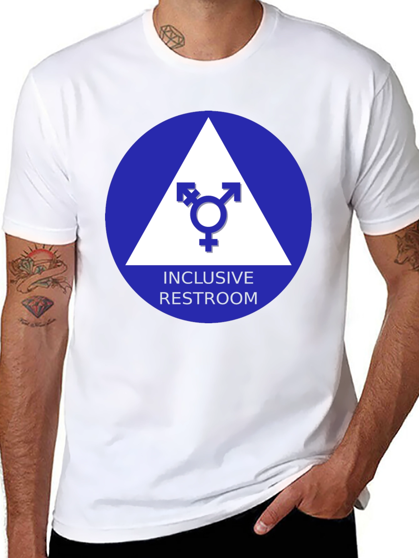 Inclusive Restroom T-Shirt - Unisex Symbol Design