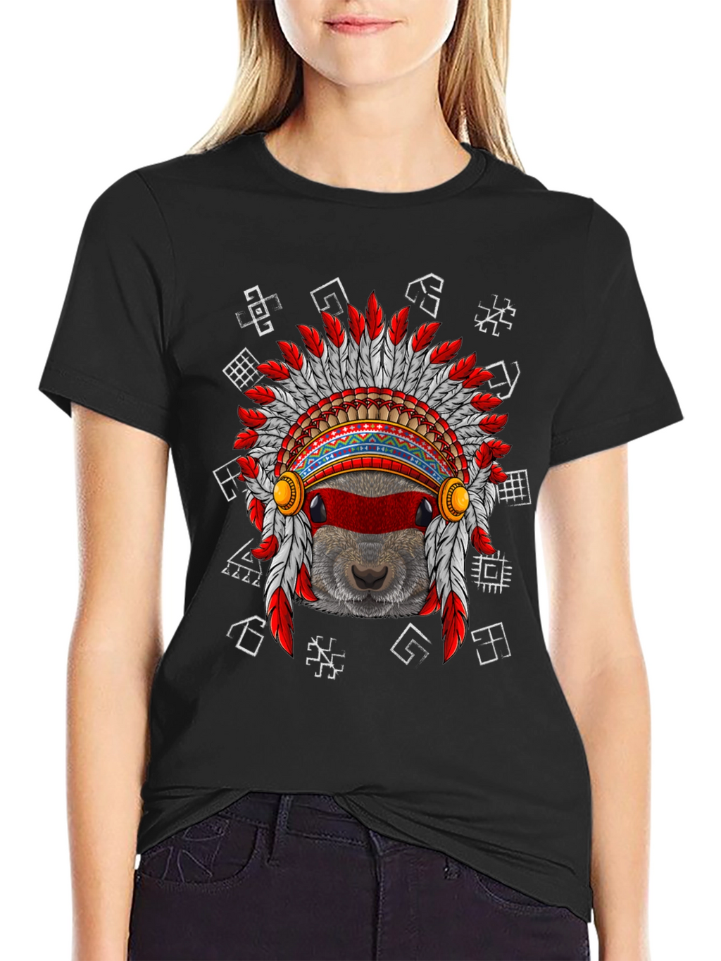 Native American Headdress Beaver T-Shirt