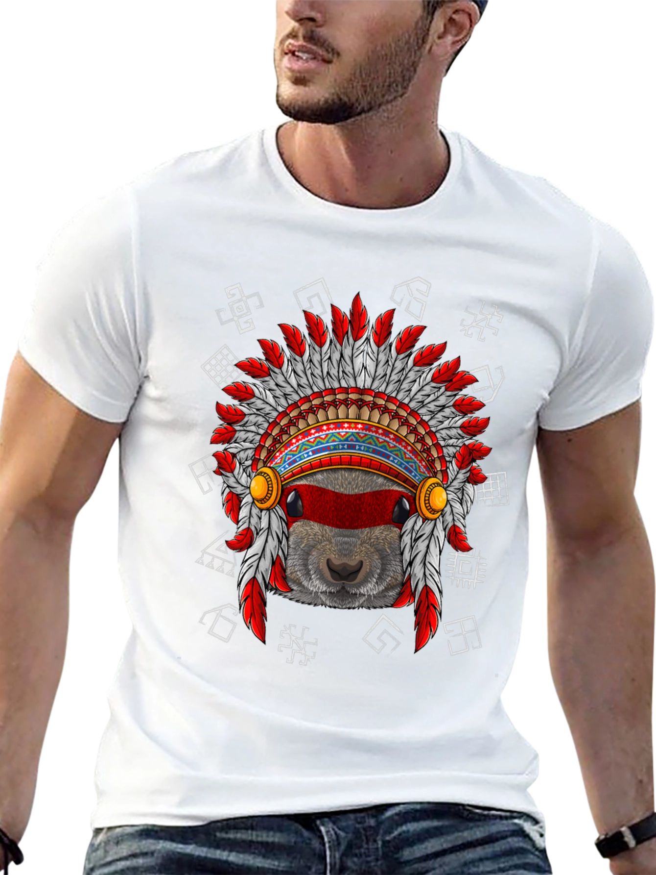 Native American Headdress Beaver T-Shirt