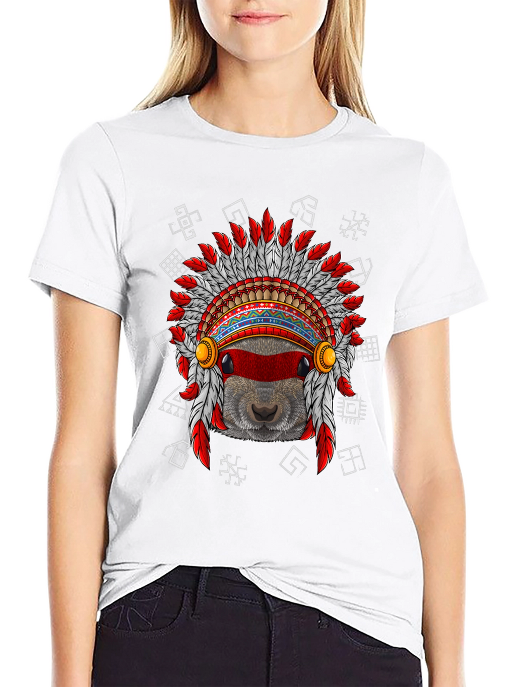Native American Headdress Beaver T-Shirt