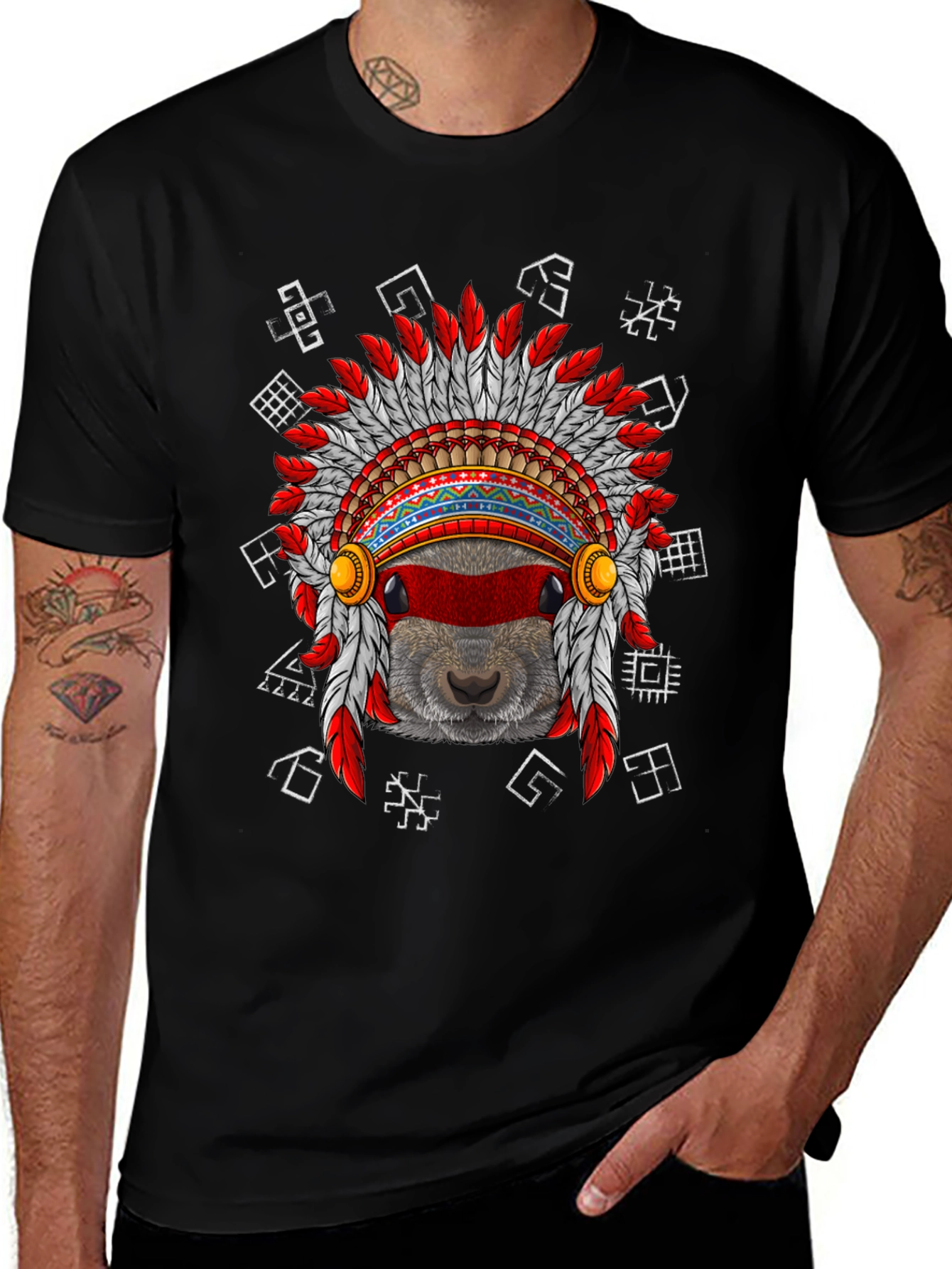 Native American Headdress Beaver T-Shirt