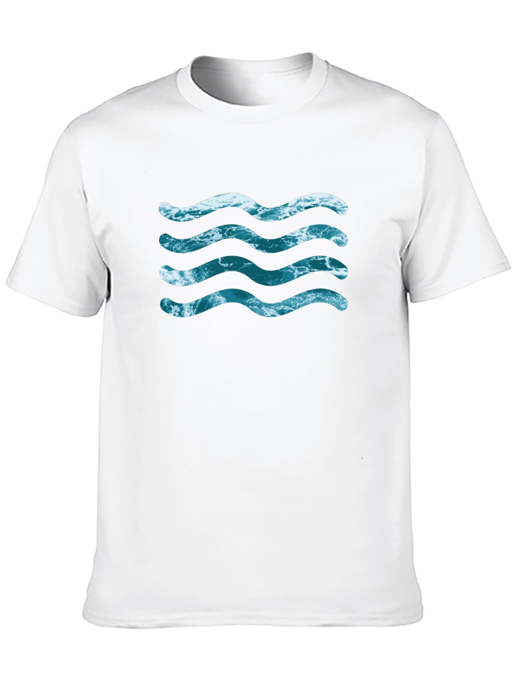 Ocean Wave Design Black T-Shirt