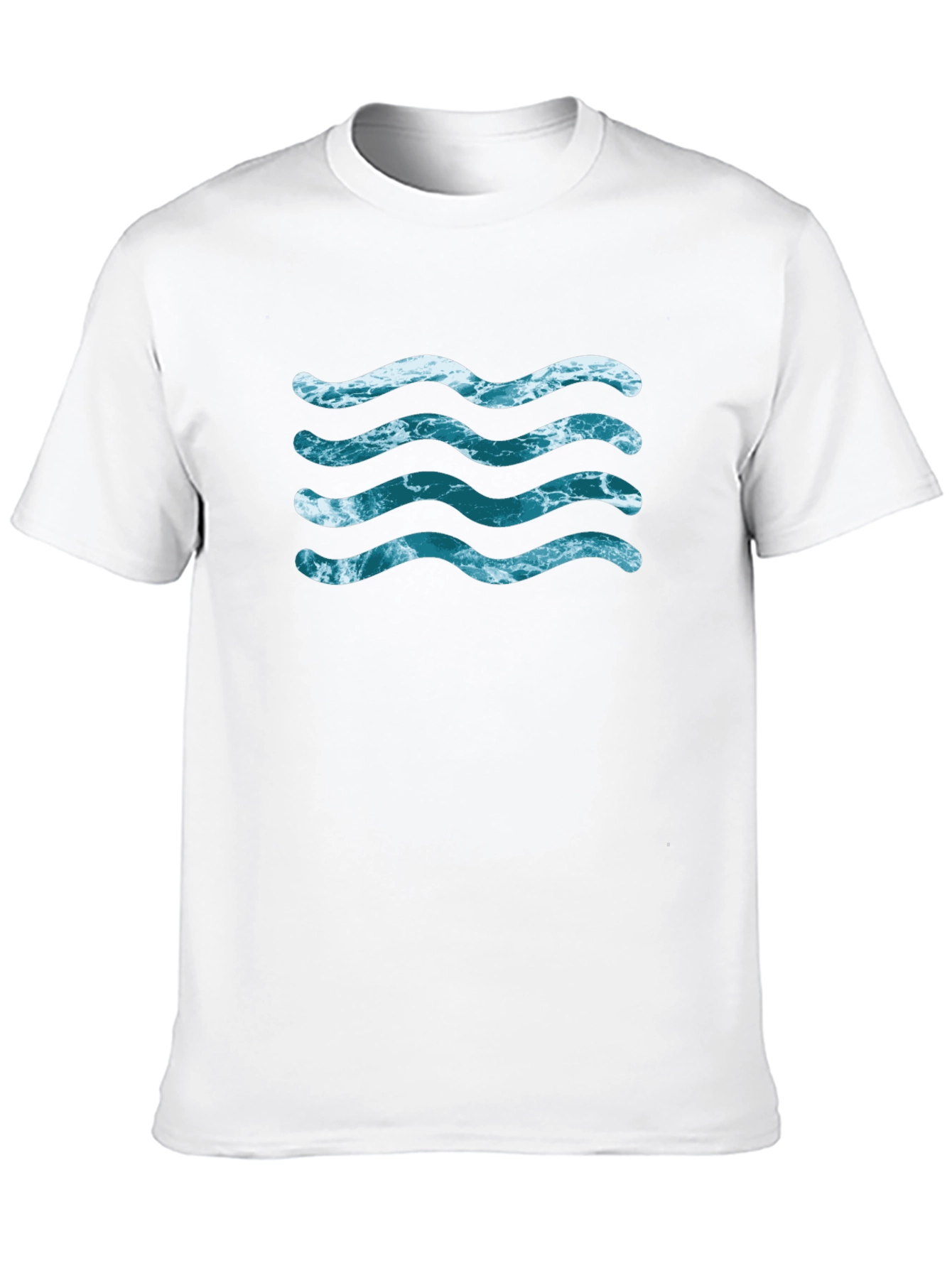Ocean Wave Design Black T-Shirt