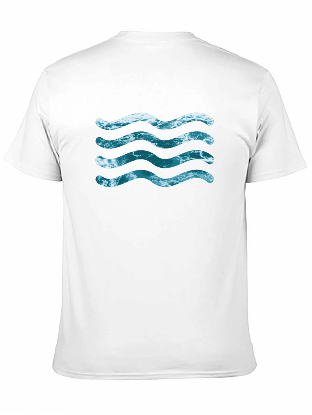 Ocean Wave Design Black T-Shirt