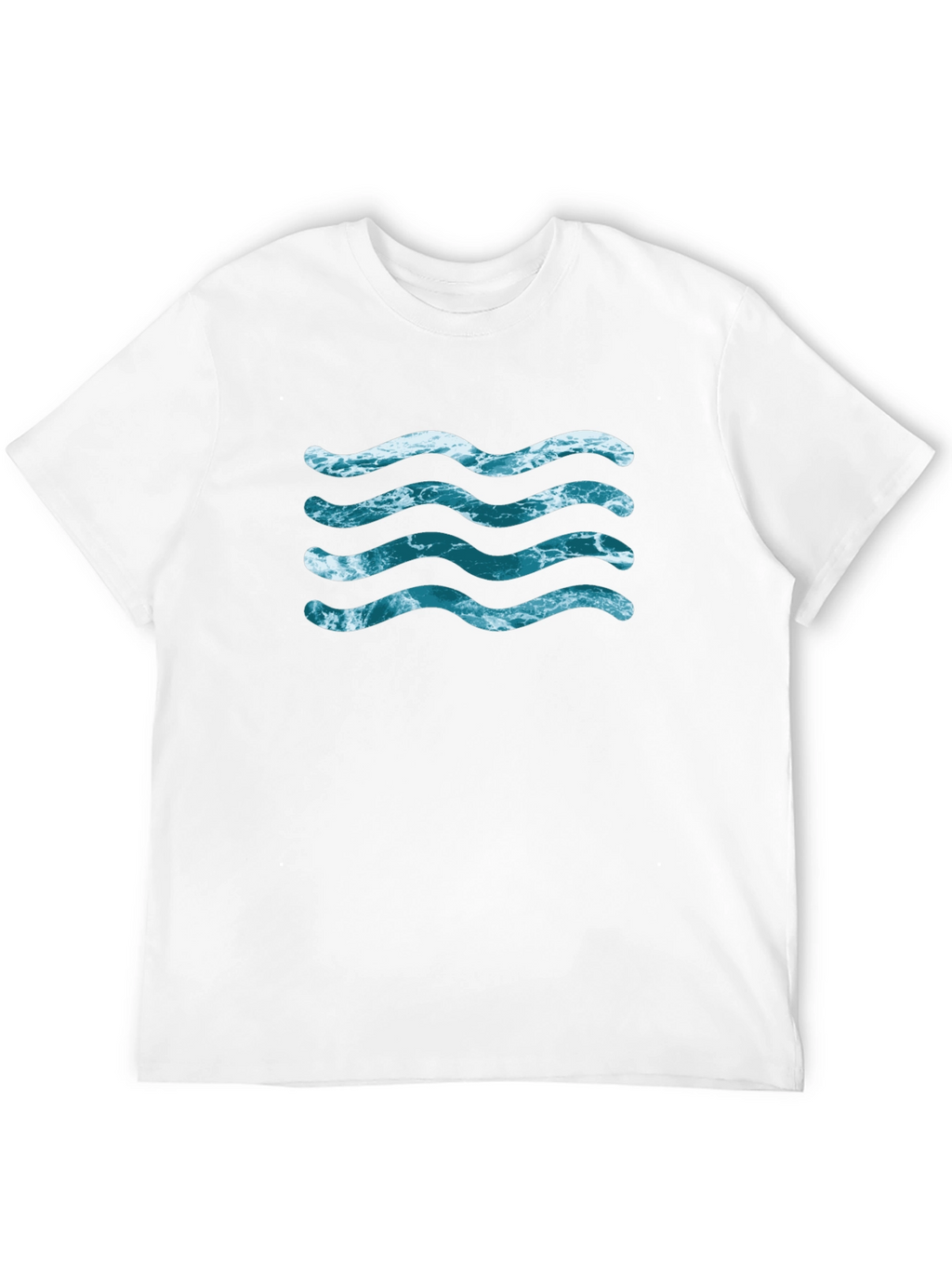 Ocean Wave Design Black T-Shirt