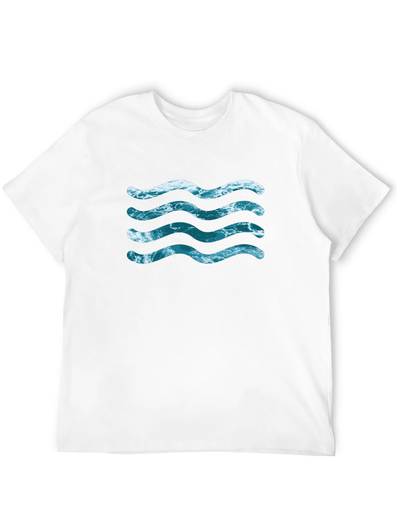 Ocean Wave Design Black T-Shirt