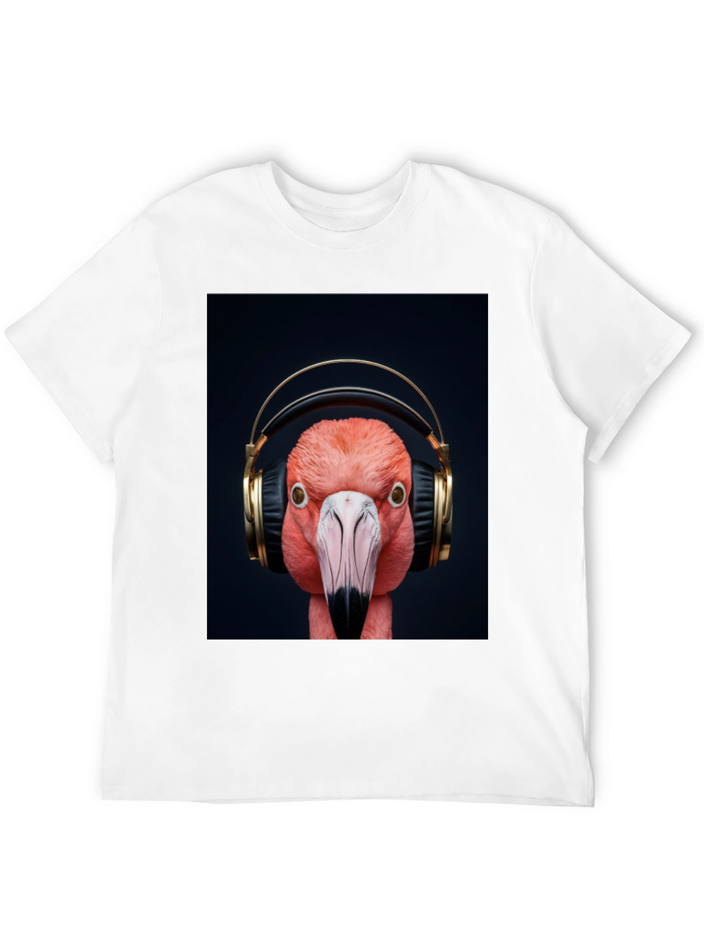 Flamingo Headphones Graphic Tee - Stylish Music Lover