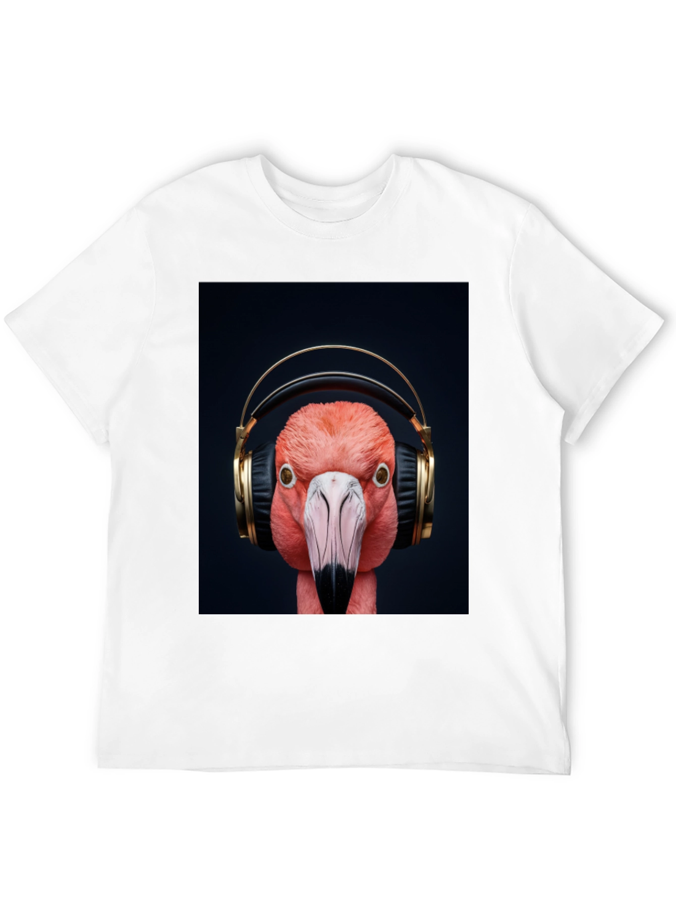 Flamingo Headphones Graphic Tee - Stylish Music Lover