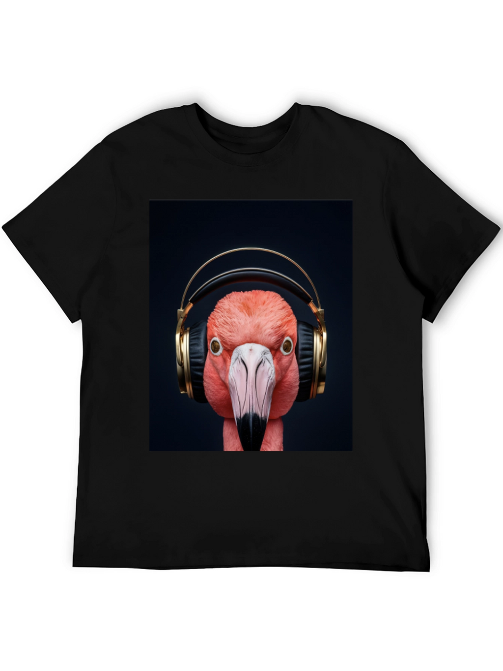 Flamingo Headphones Graphic Tee - Stylish Music Lover