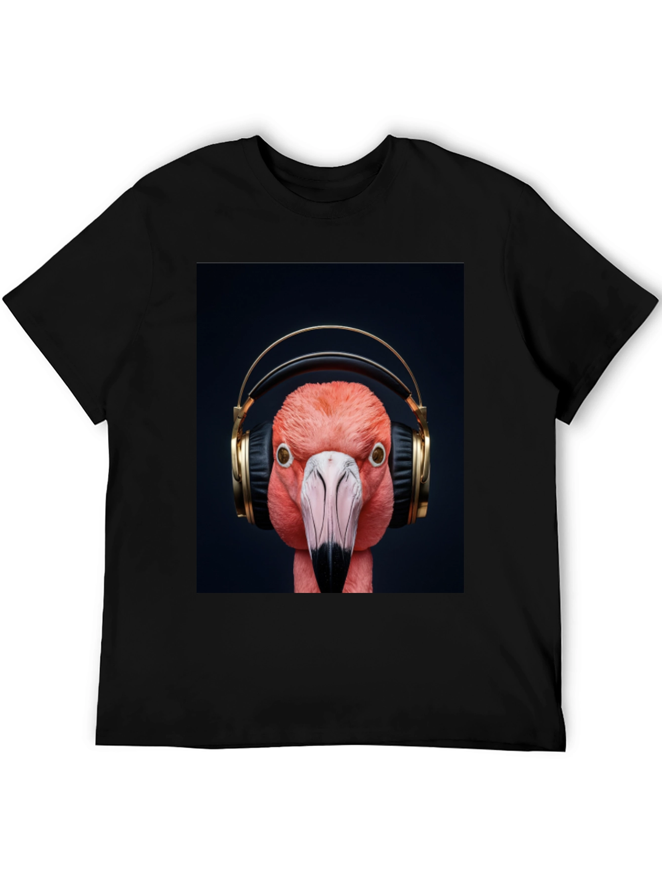 Flamingo Headphones Graphic Tee - Stylish Music Lover