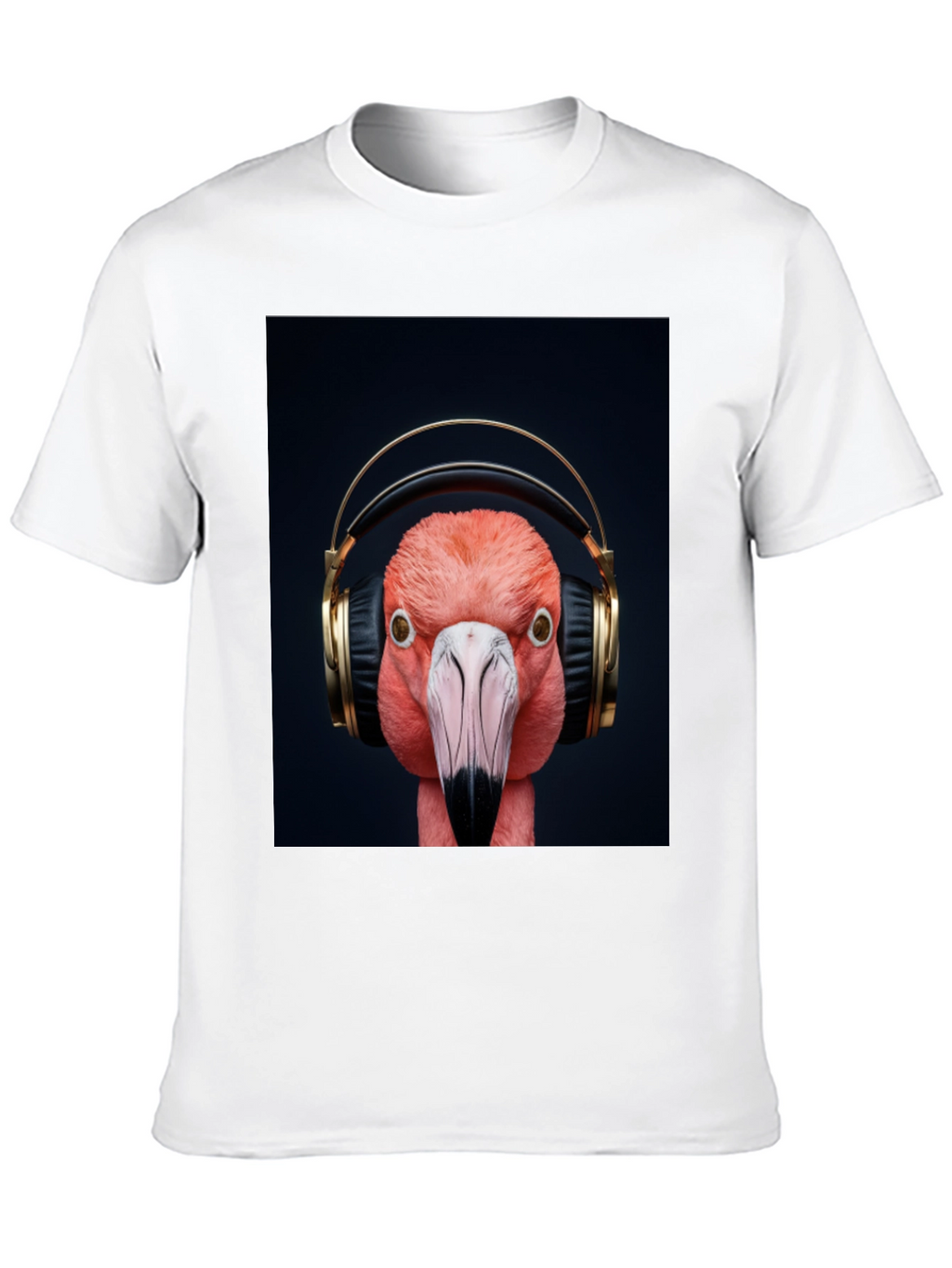 Flamingo Headphones Graphic Tee - Stylish Music Lover
