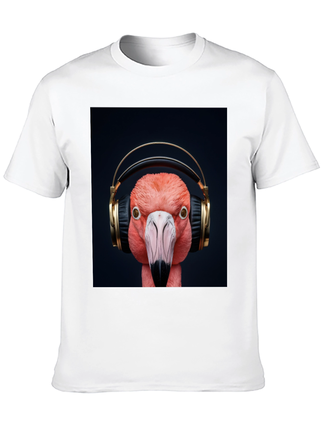 Flamingo Headphones Graphic Tee - Stylish Music Lover