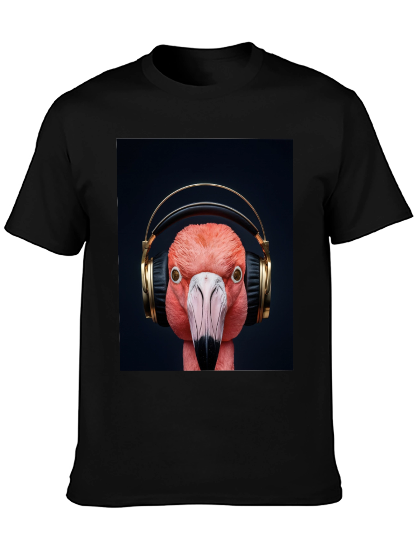 Flamingo Headphones Graphic Tee - Stylish Music Lover