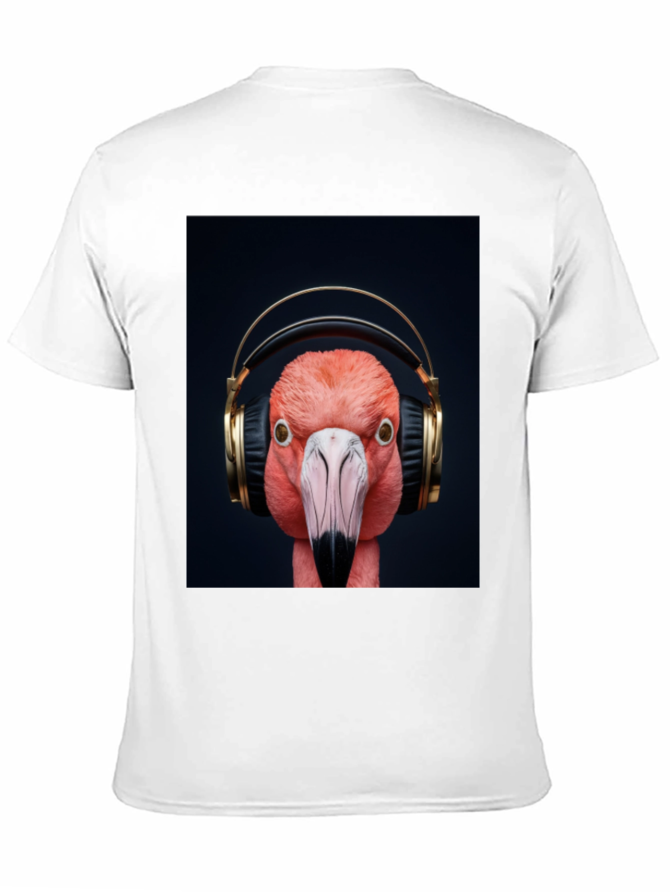 Flamingo Headphones Graphic Tee - Stylish Music Lover