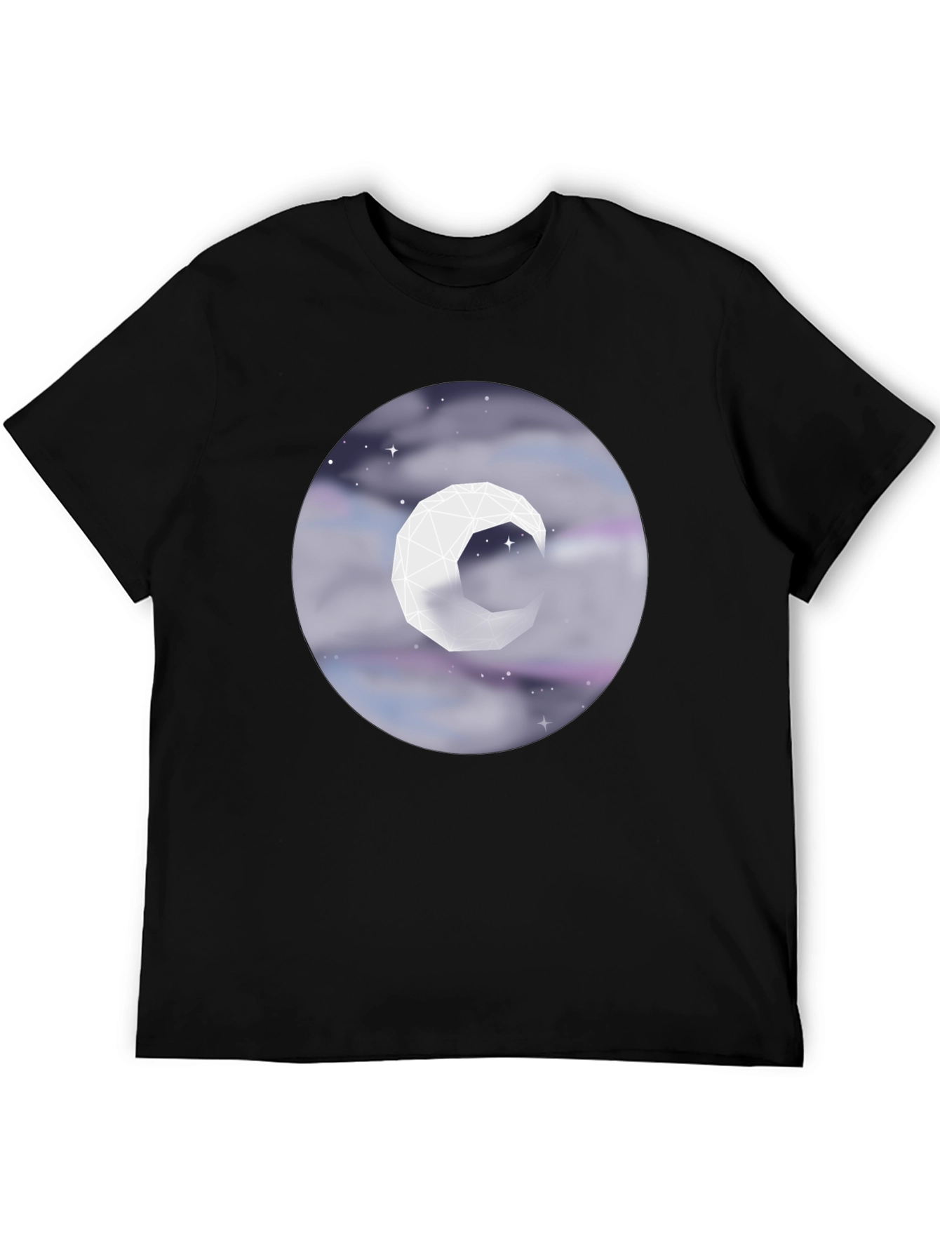 Geometric Moon Tee - Celestial Style