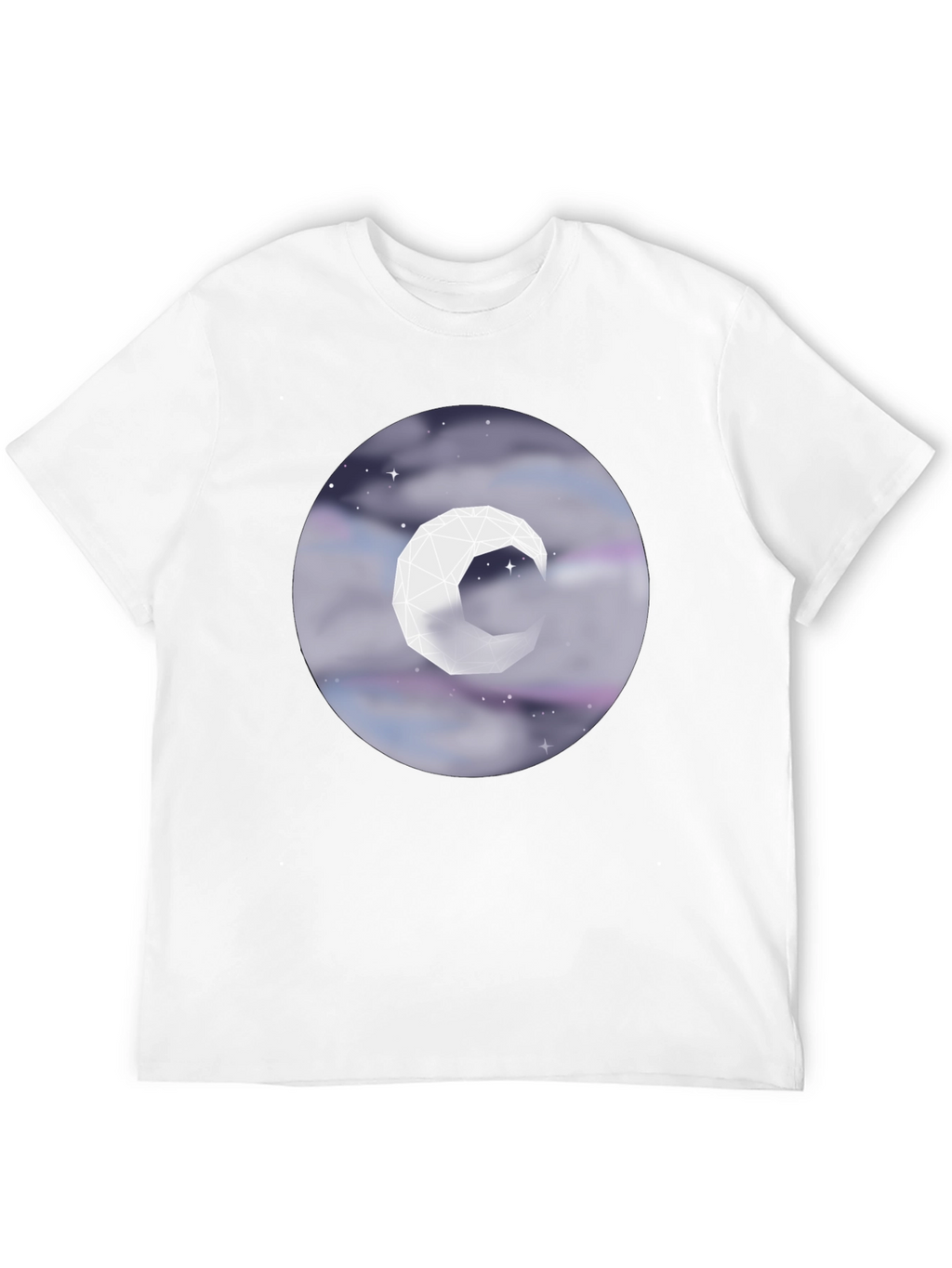 Geometric Moon Tee - Celestial Style