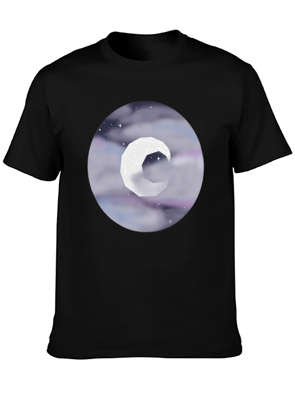 Geometric Moon Tee - Celestial Style