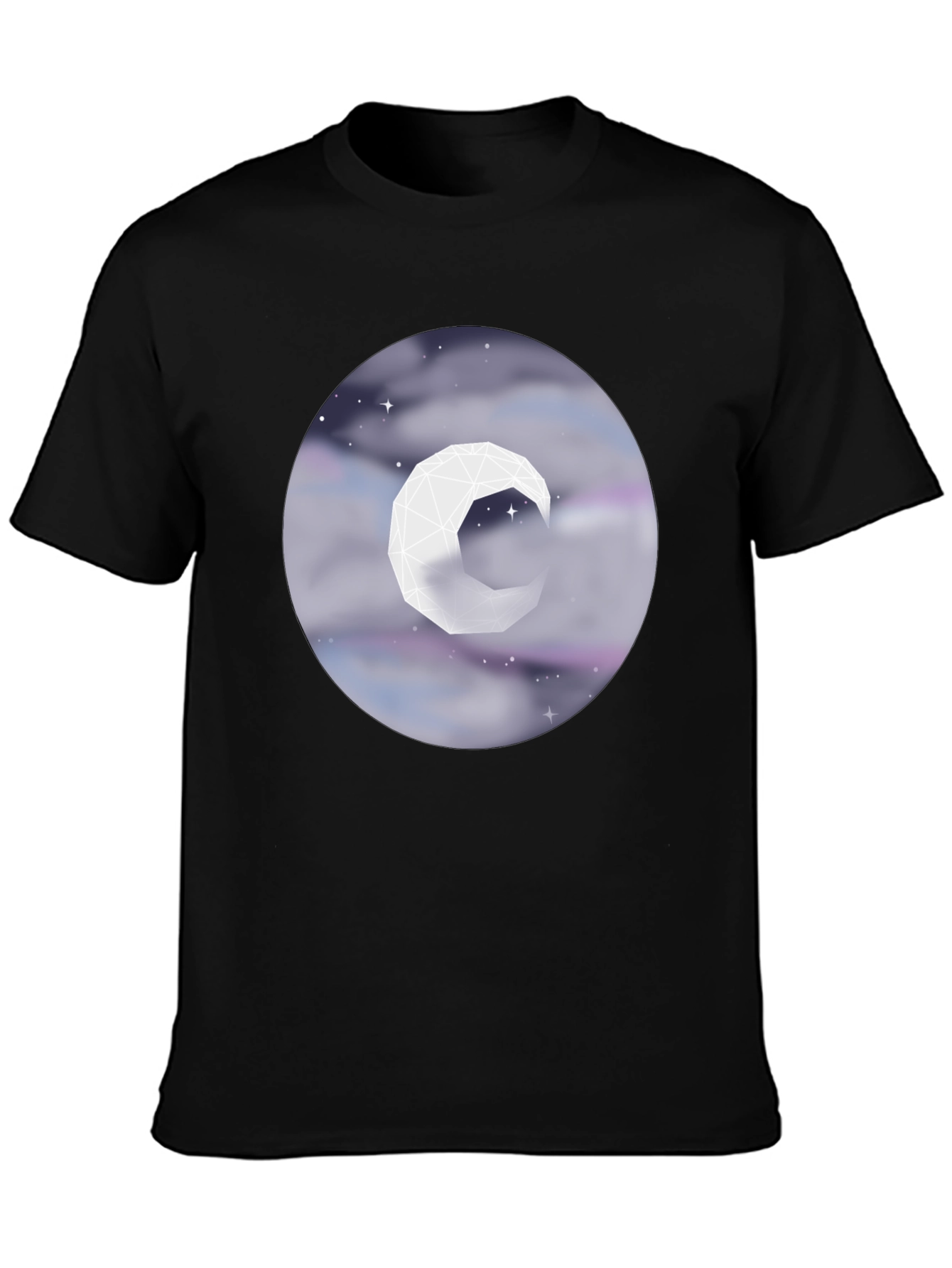 Geometric Moon Tee - Celestial Style