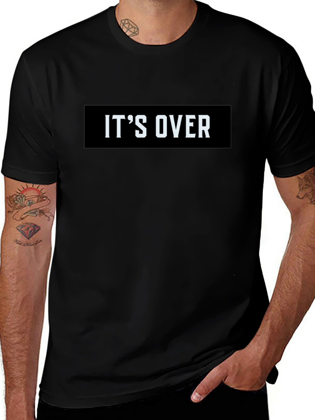 Its Over Graphic Tee - Black Casual T-Shirt
