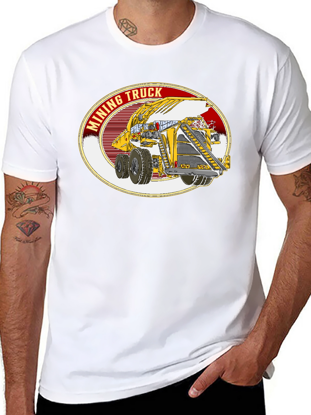 Mining Truck Graphic Tee - Heavy Duty Vehicle T-Shirt