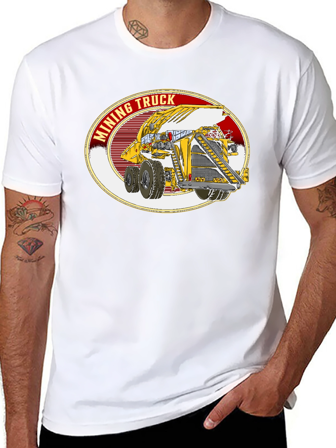 Mining Truck Graphic Tee - Heavy Duty Vehicle T-Shirt