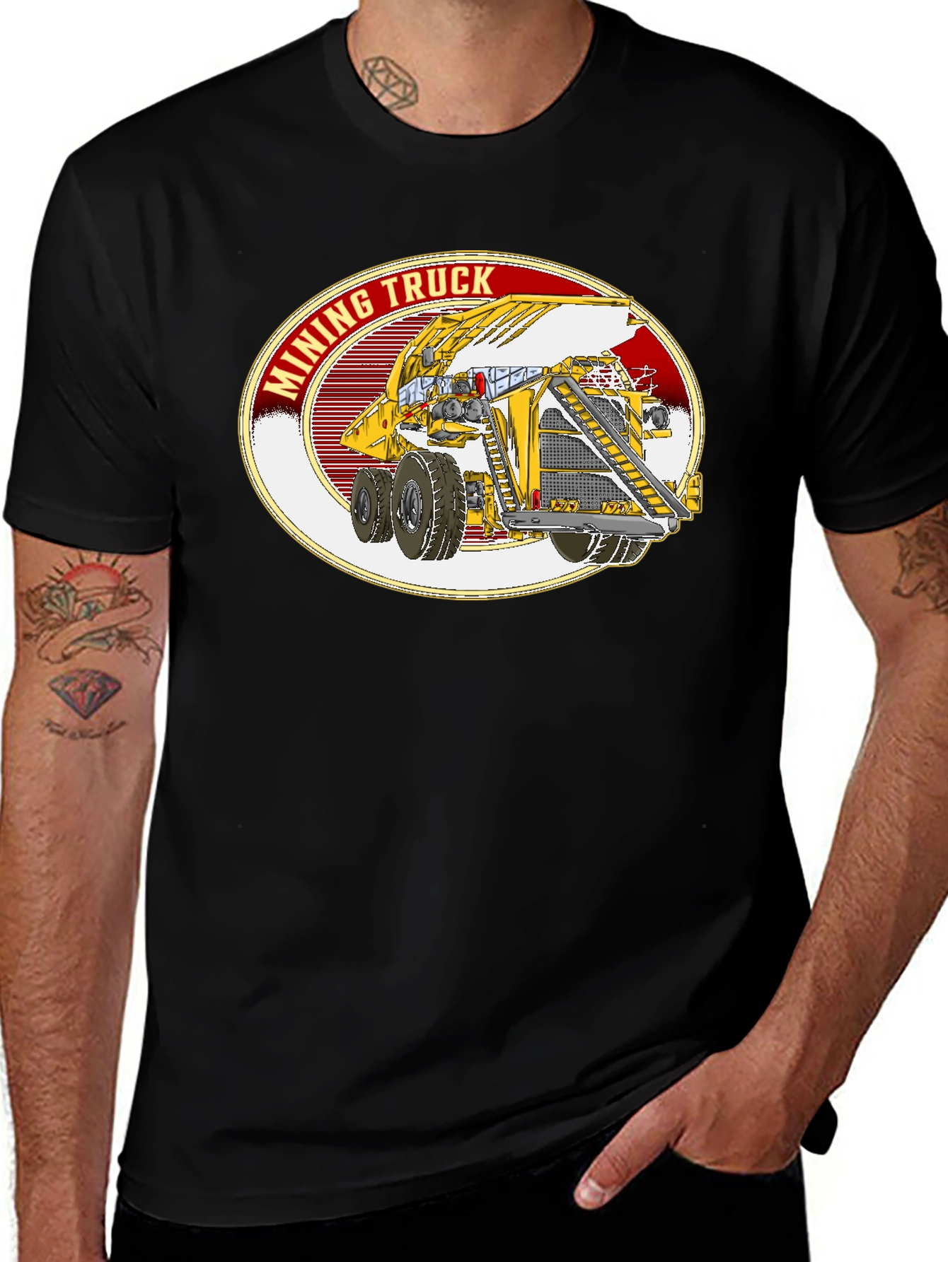 Mining Truck Graphic Tee - Heavy Duty Vehicle T-Shirt