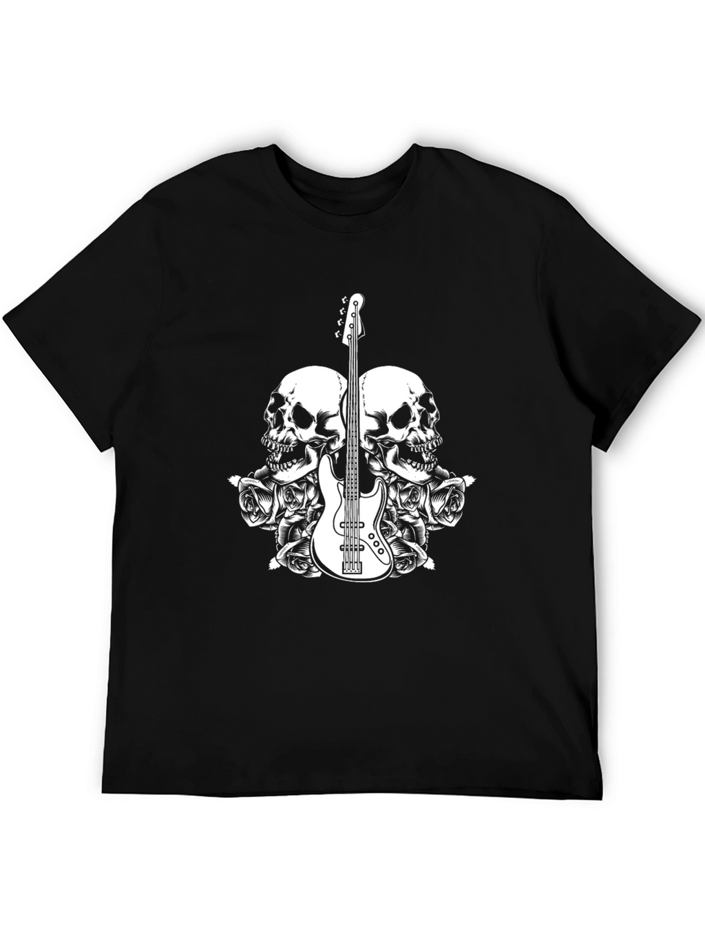 Skull & Guitar Graphic Tee - Mens Black T-Shirt