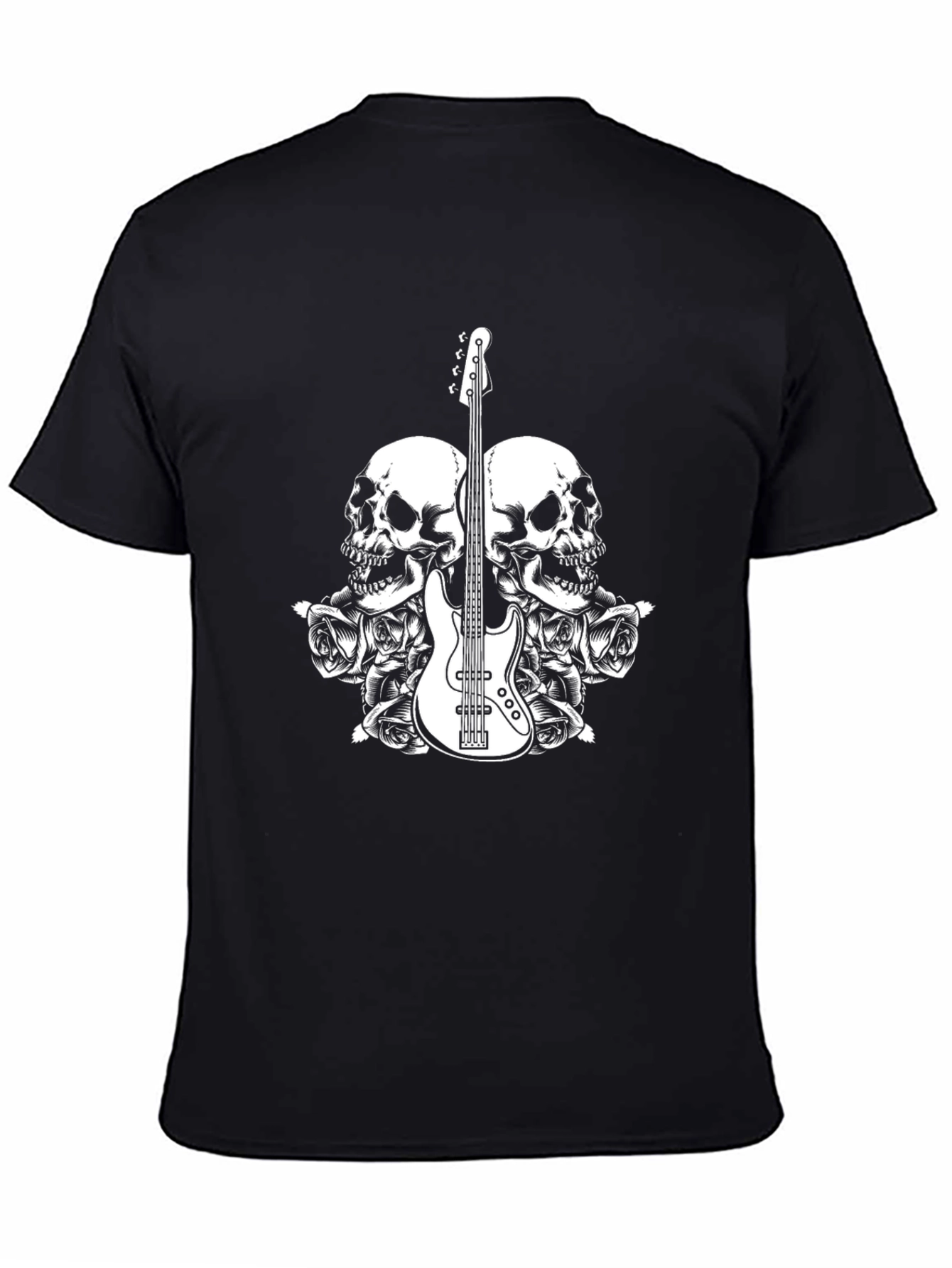 Skull & Guitar Graphic Tee - Mens Black T-Shirt