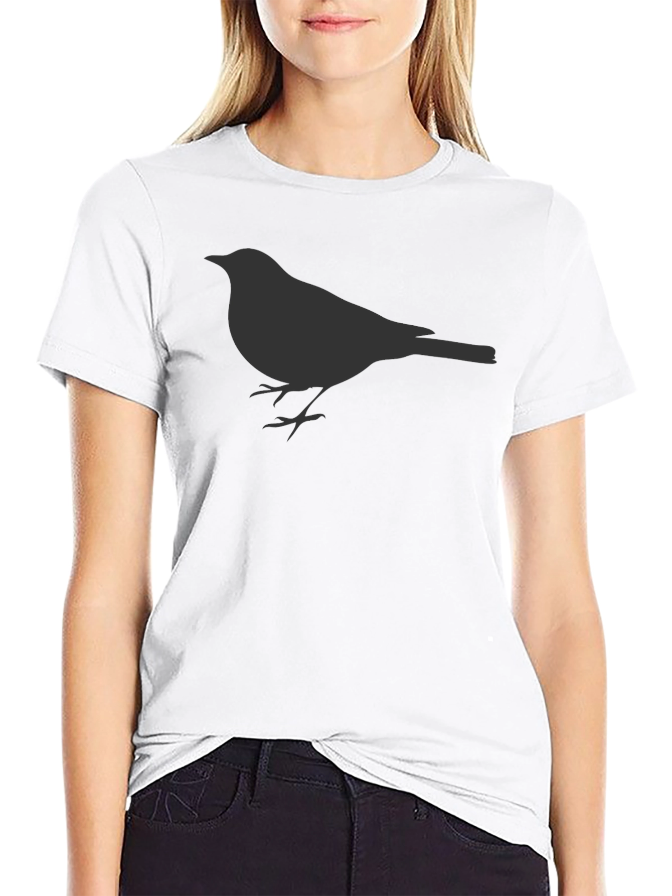 Mens Black Bird Graphic Tee - Casual Style